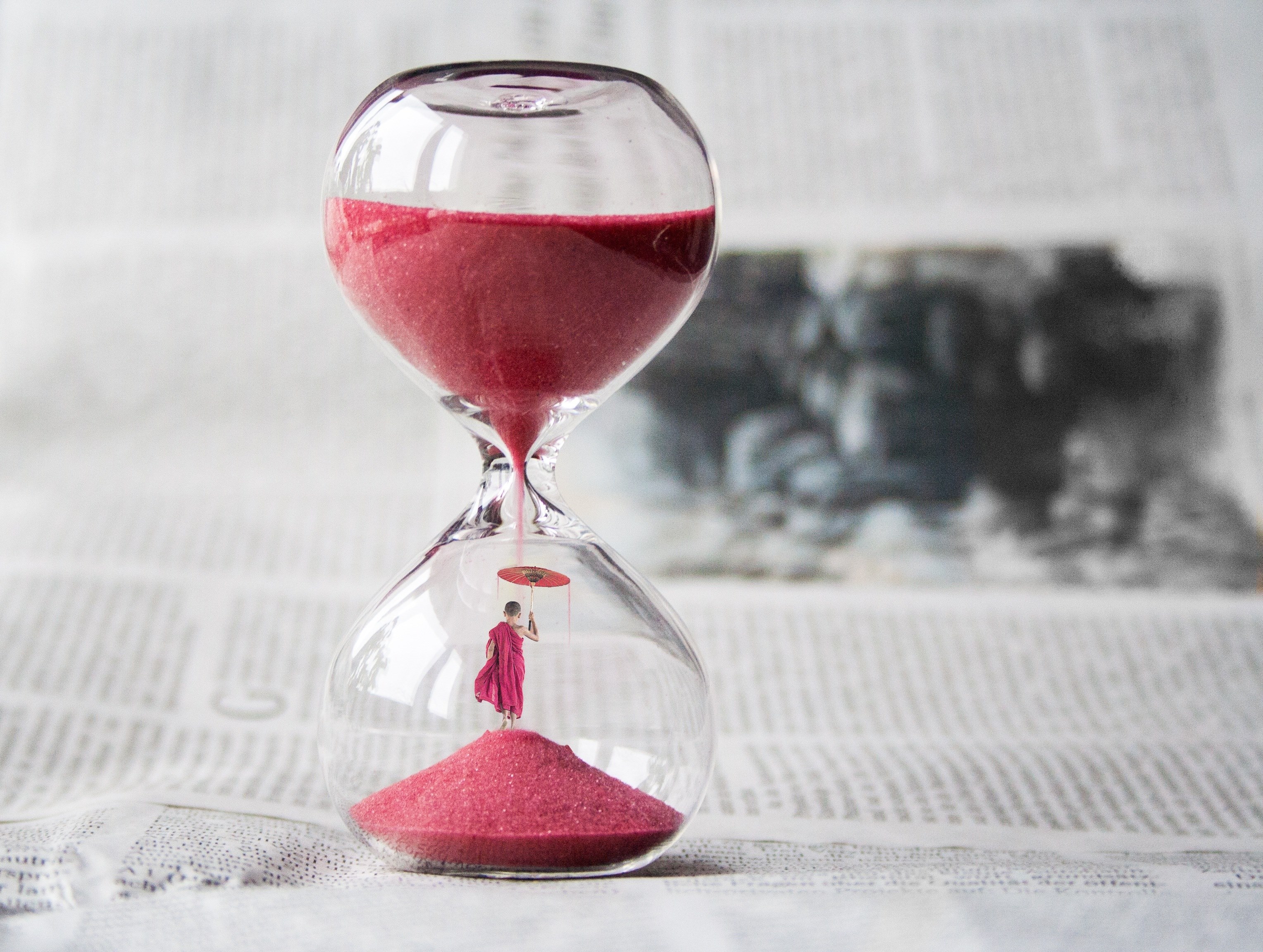 hourglass clock sand time knapp minute timepiece 4k, HD Wallpaper