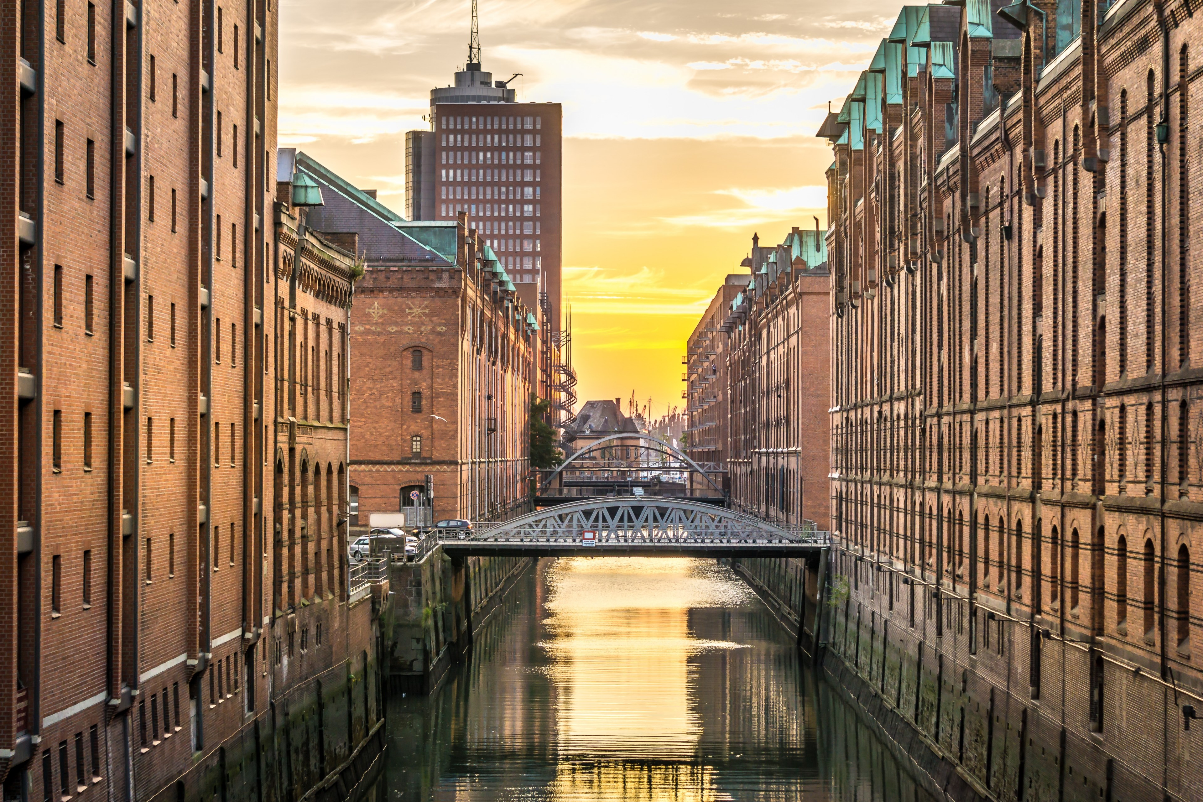 hamburg speicherstadt water homes germany 4k, HD Wallpaper