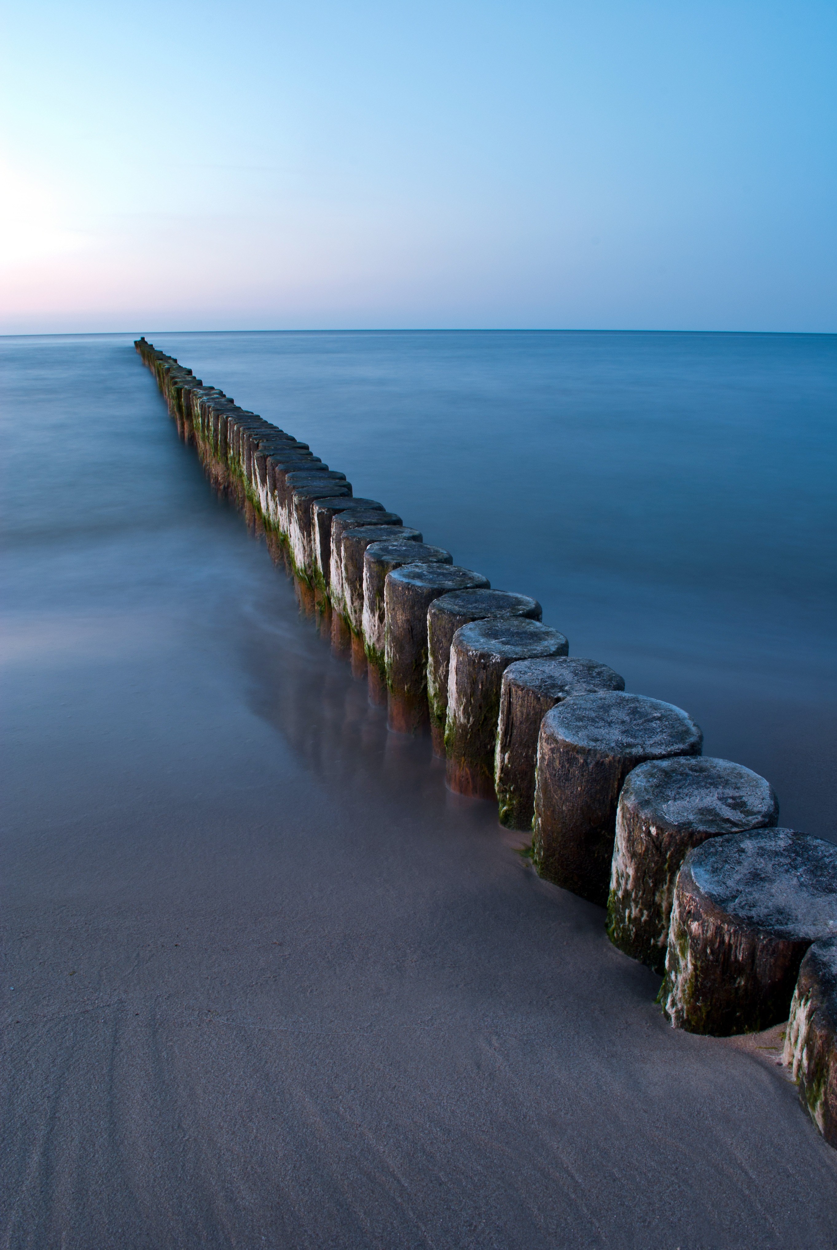 groynes sea baltic sea beach landscape evening sun 4k, Phone HD Wallpaper