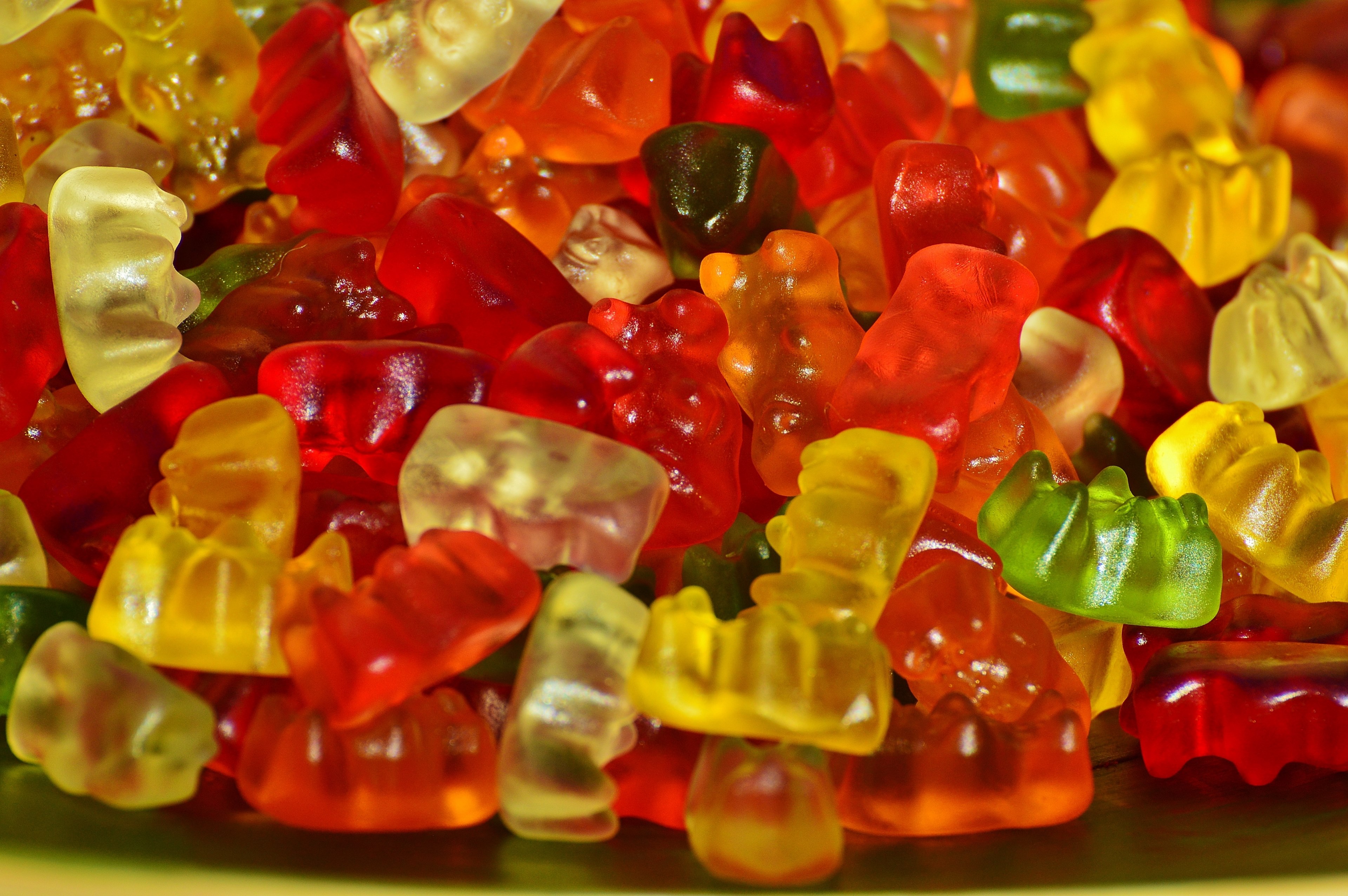 gummibär gummibärchen fruit gums bear delicious 4k, HD Wallpaper