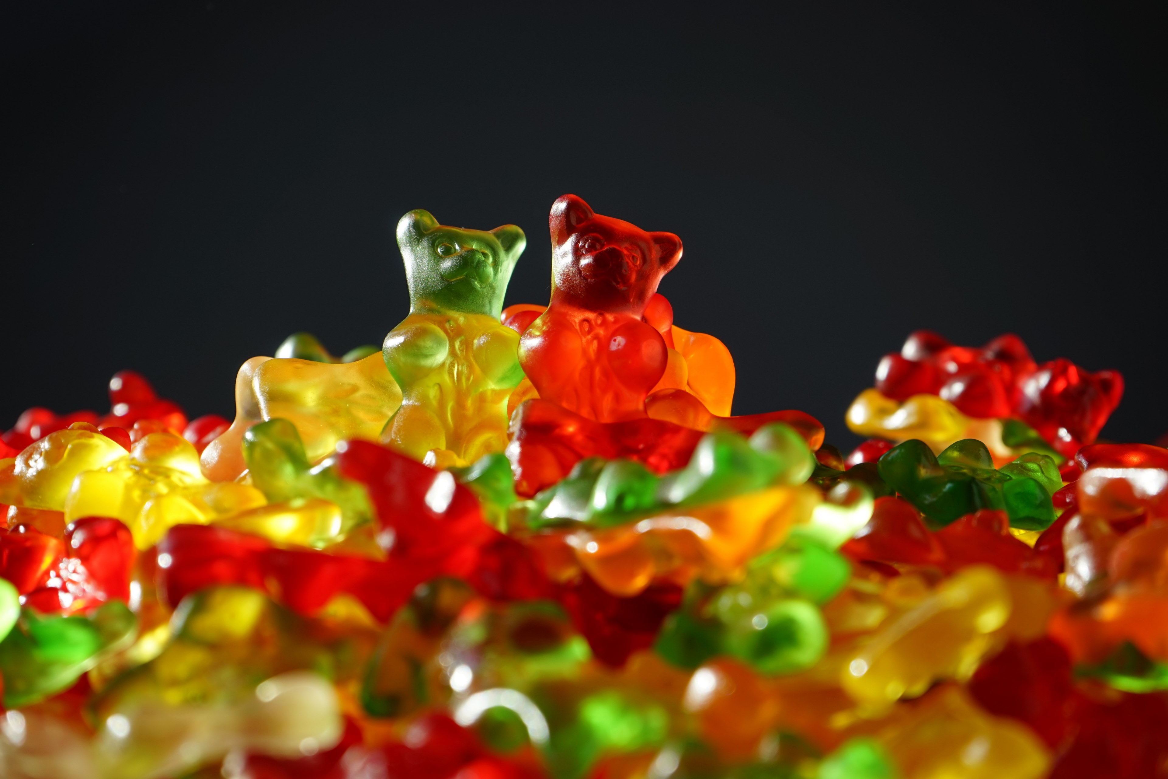 gummibärchen gummi bears fruit gums bear sweetness 4k, HD Wallpaper