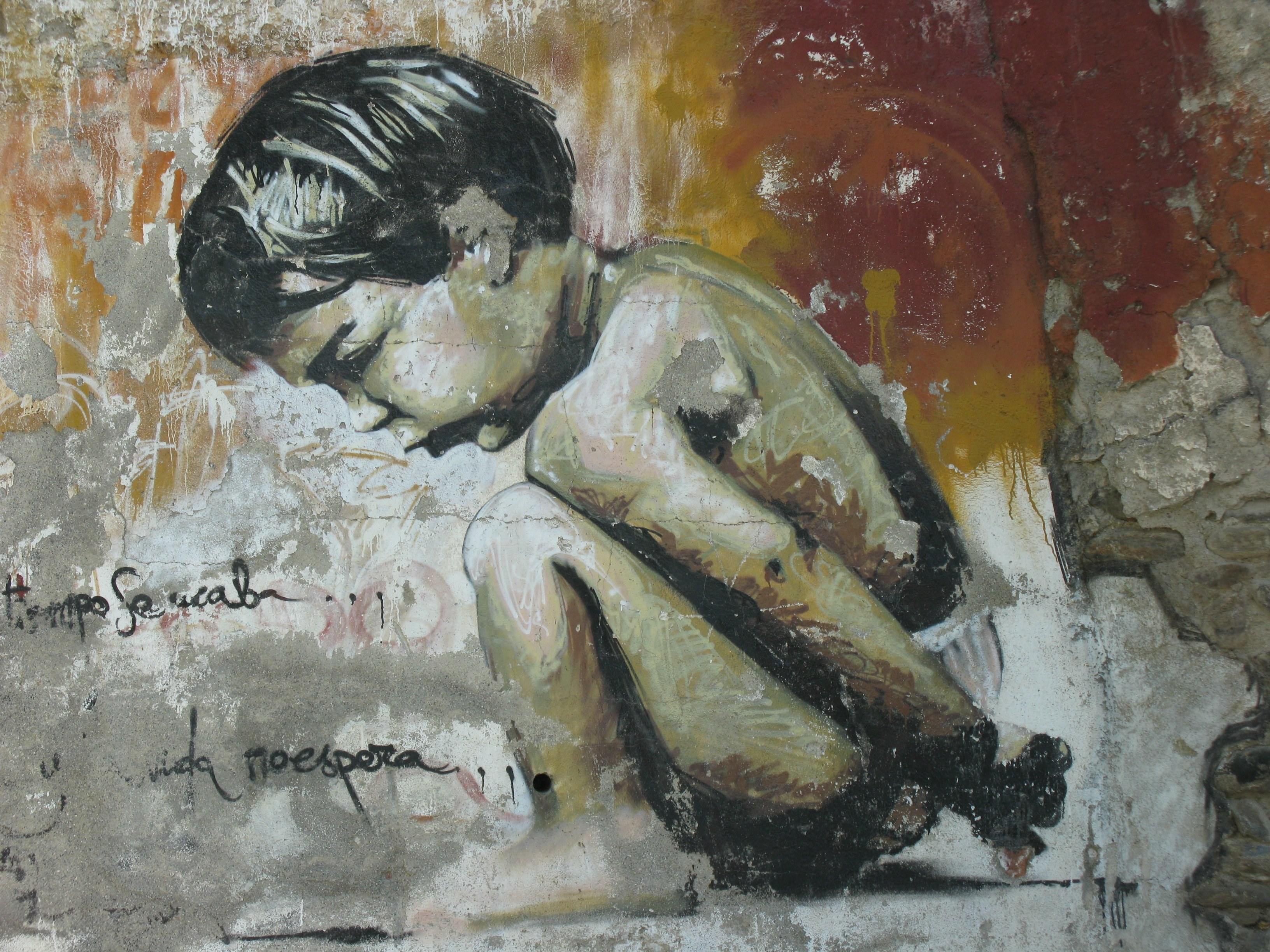 graffiti little boy granada graffiti from 4k, HD Wallpaper