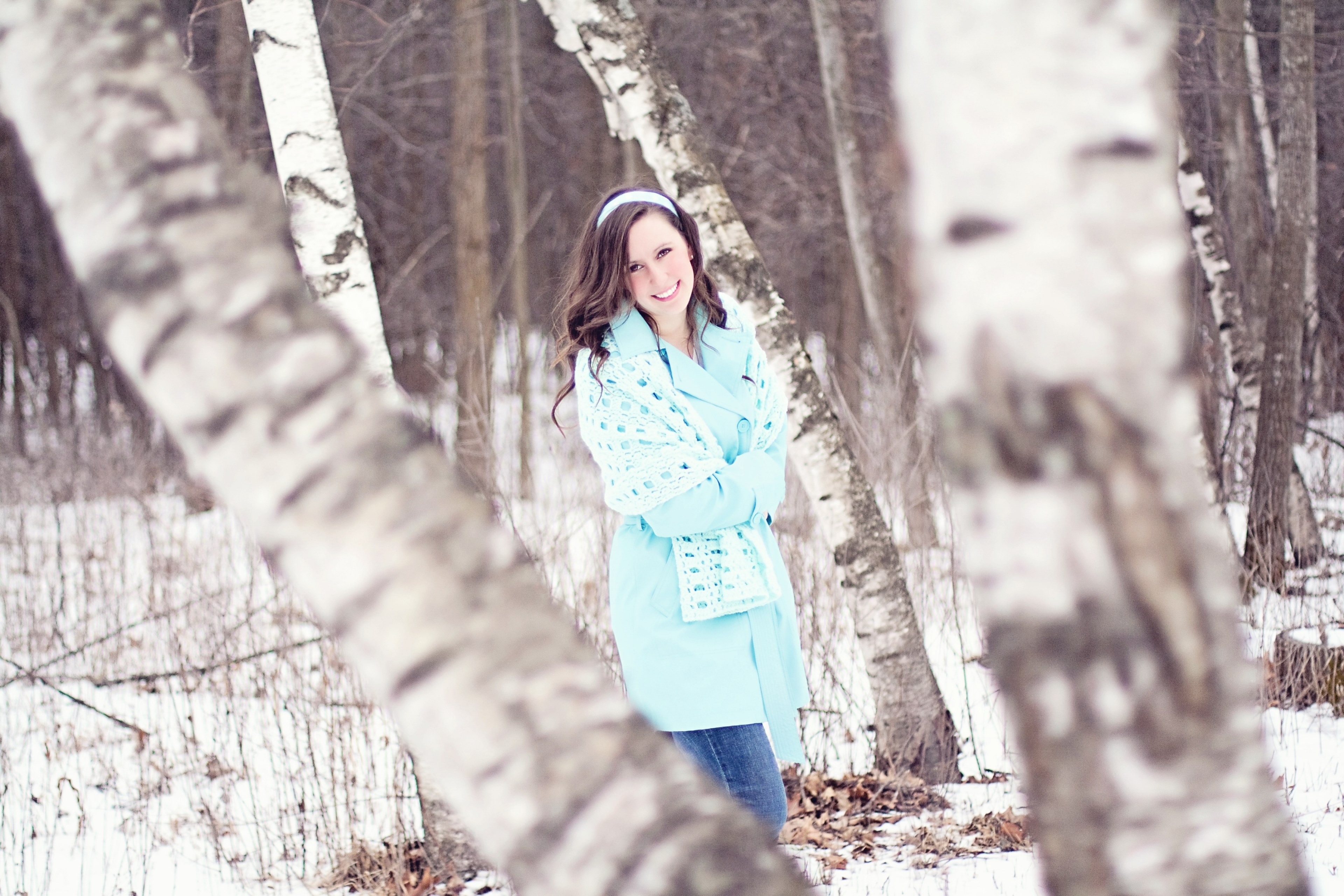 girl woman pretty nice laughing happy snow 4k, HD Wallpaper