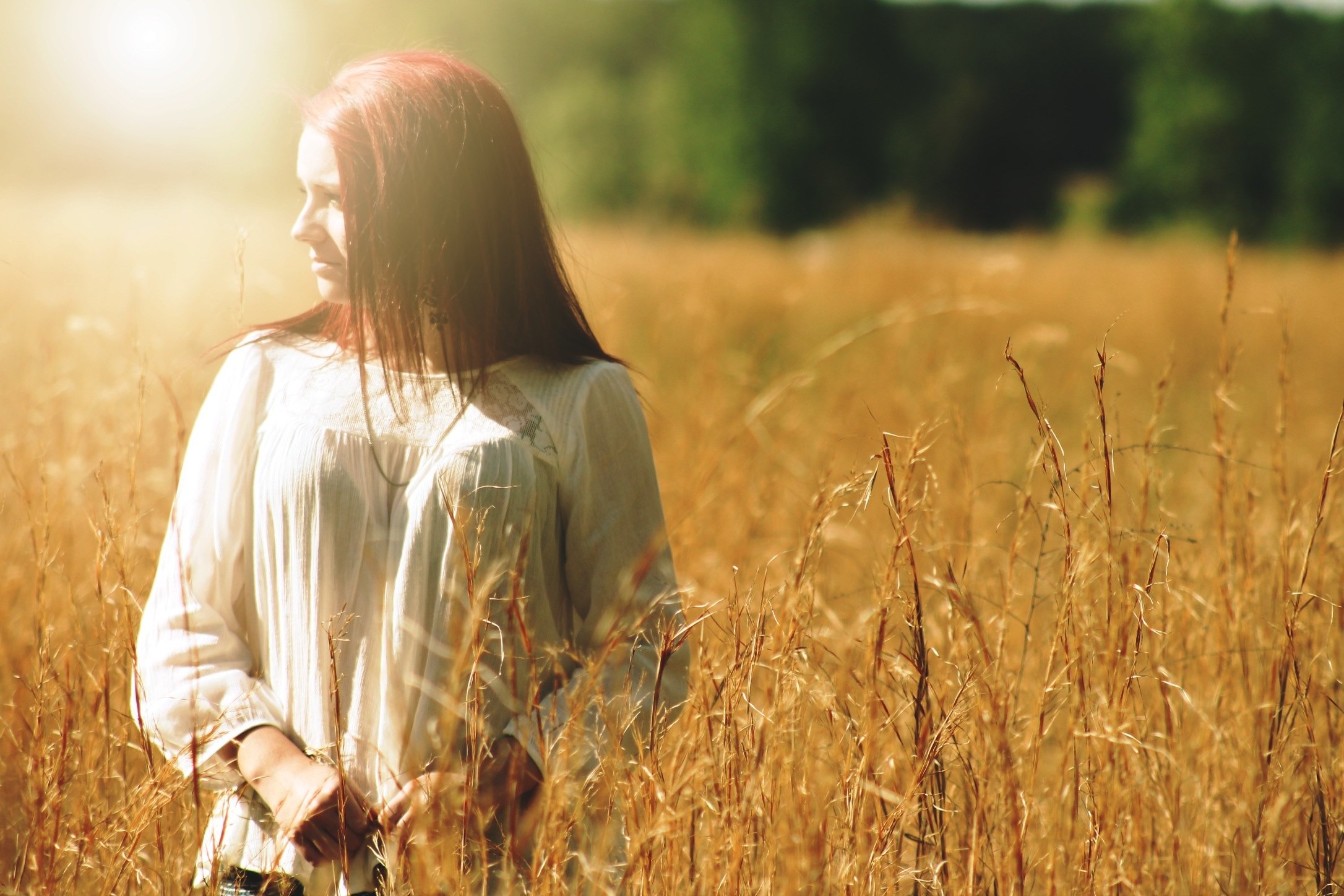girl pretty outdoors portrait outside field 4k, HD Wallpaper
