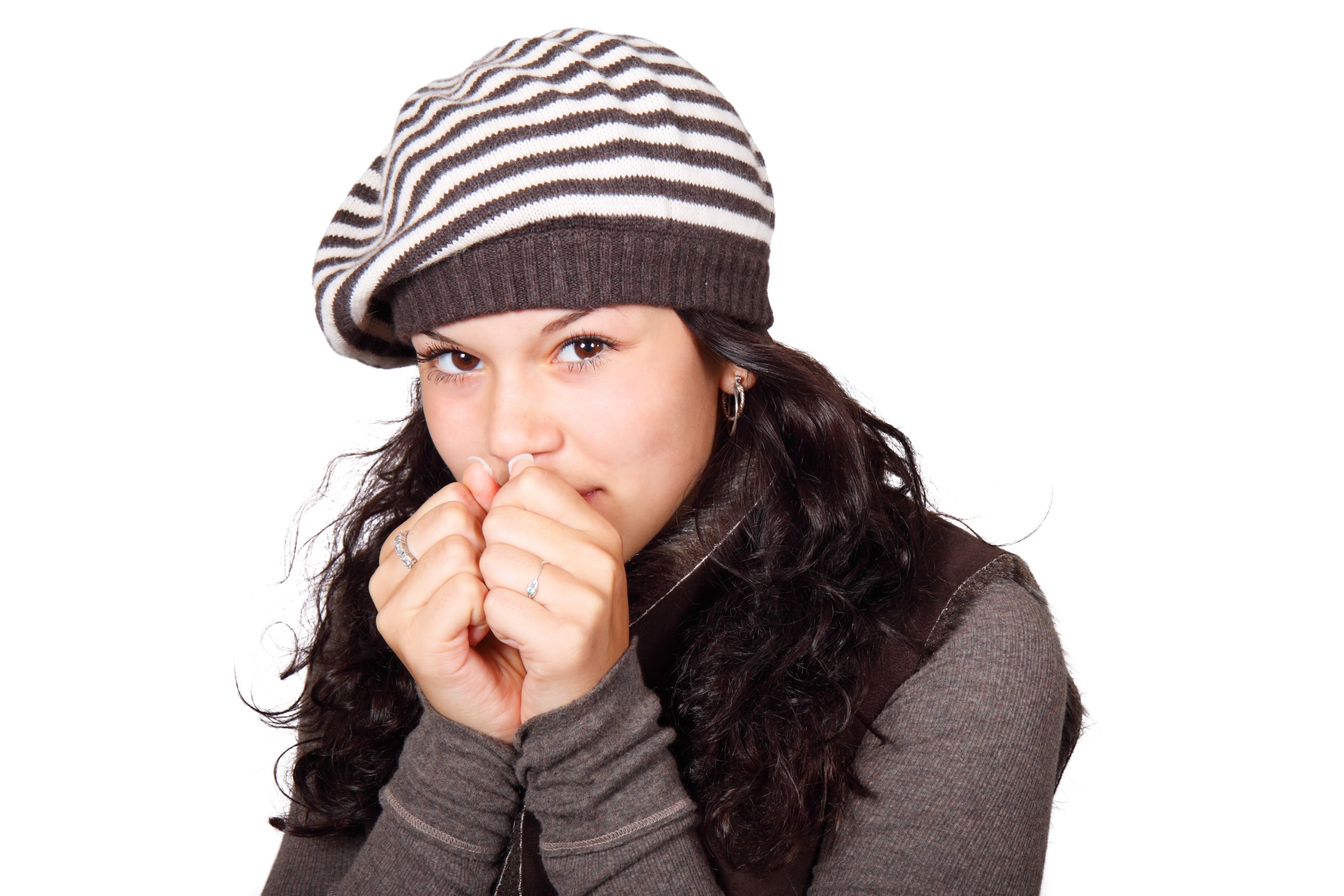 girl cold freeze woman hat winter cute face 4k, HD Wallpaper
