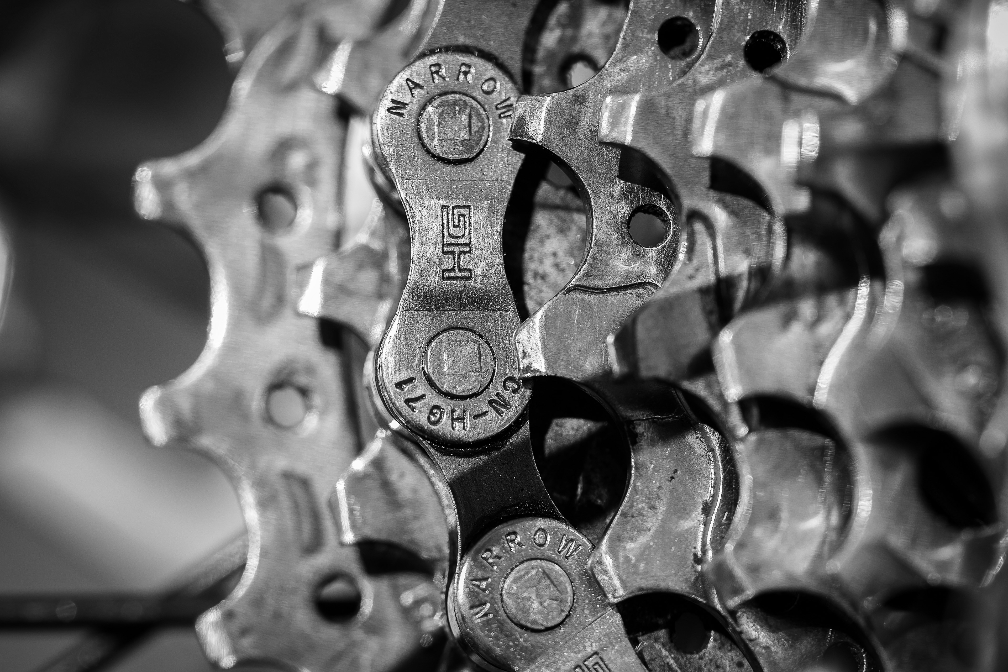 gear bicycle chain the power transmission metal 4k, HD Wallpaper