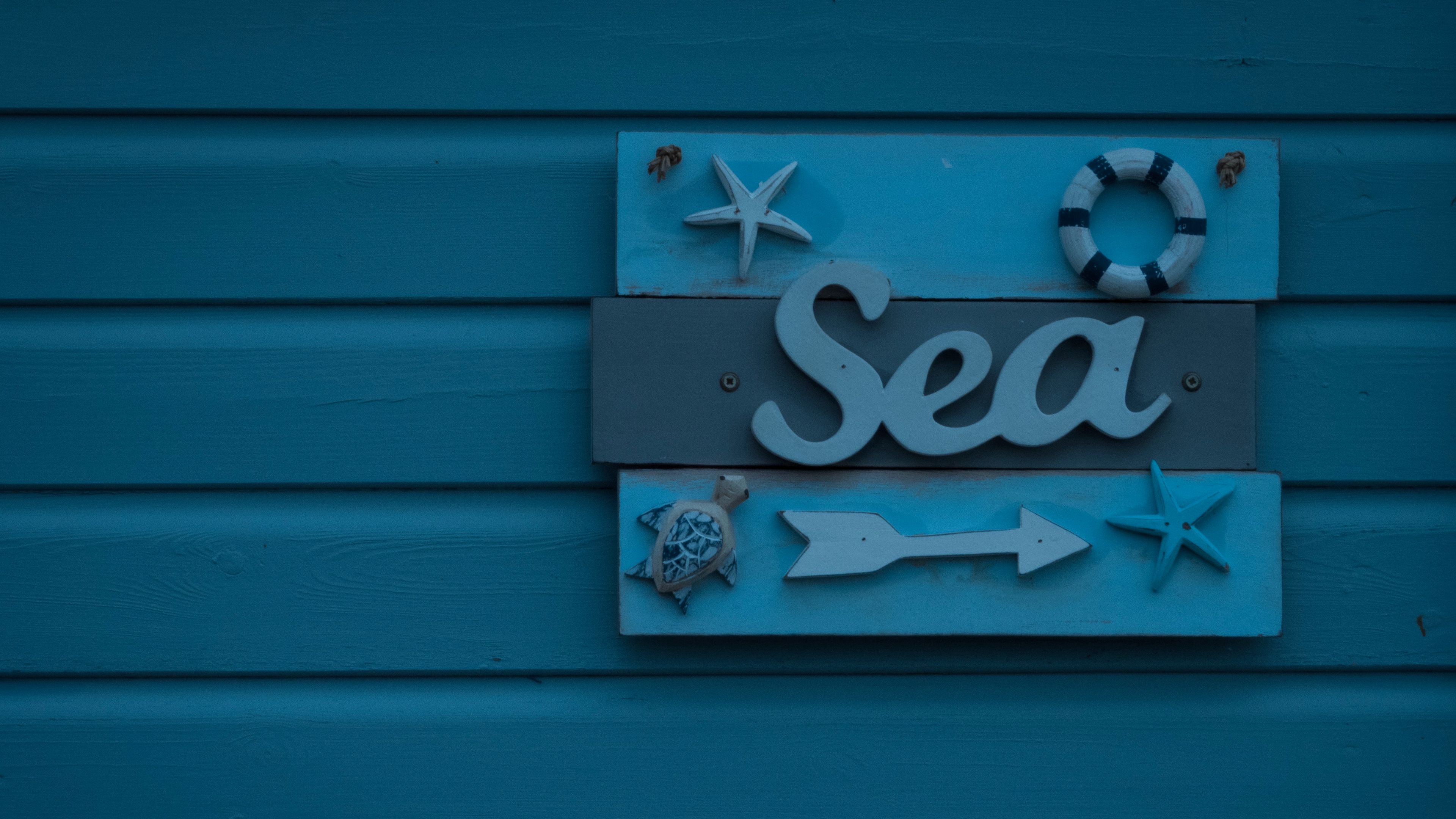 inscription, words, sea, pointer, 4k, HD Wallpaper