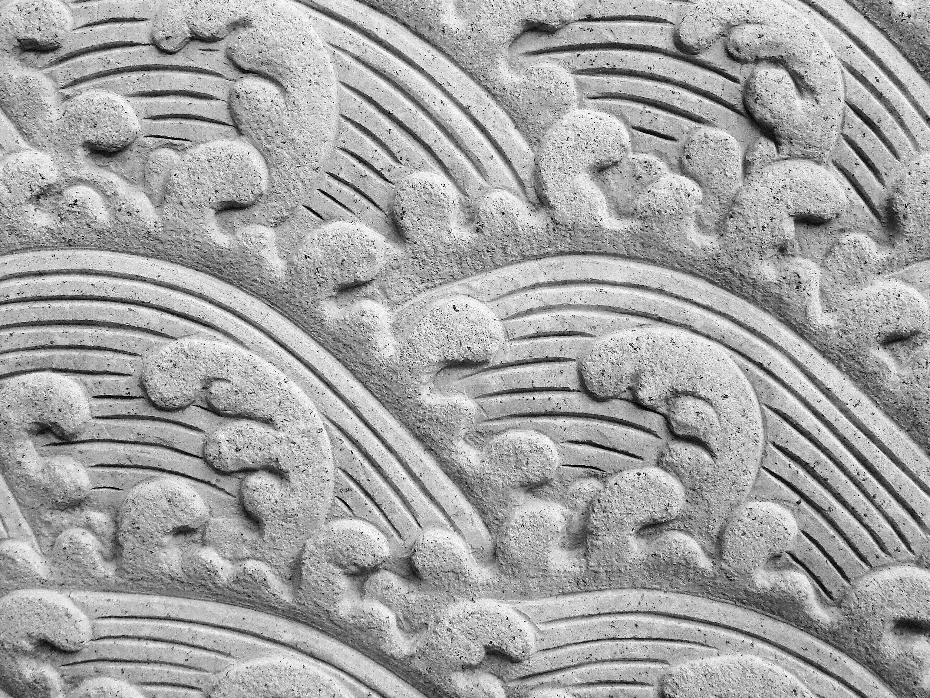 fresco wave stone carving water rock 4k, HD Wallpaper