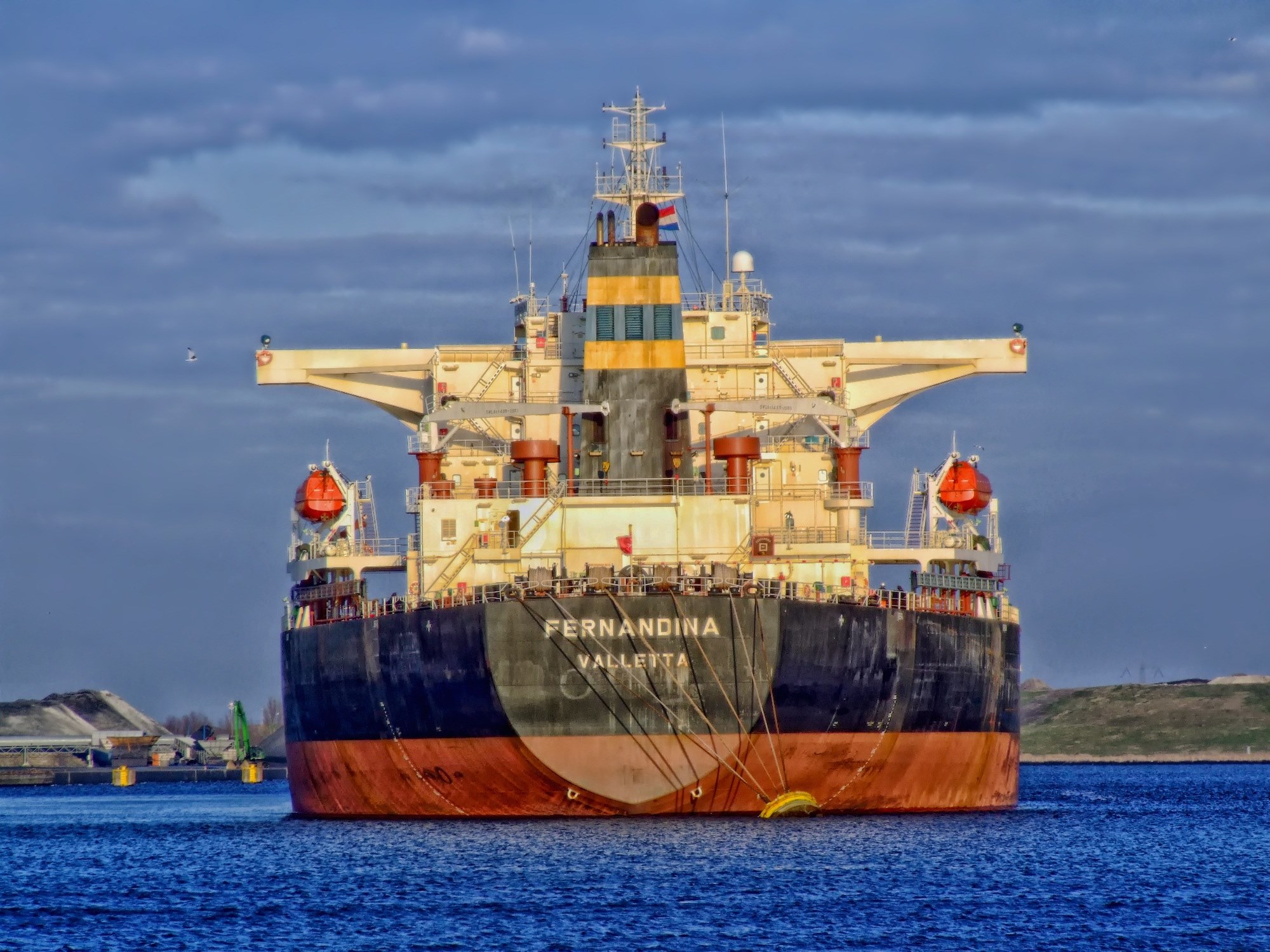 freightliner ship cargo amsterdam netherlands port 4k, HD Wallpaper