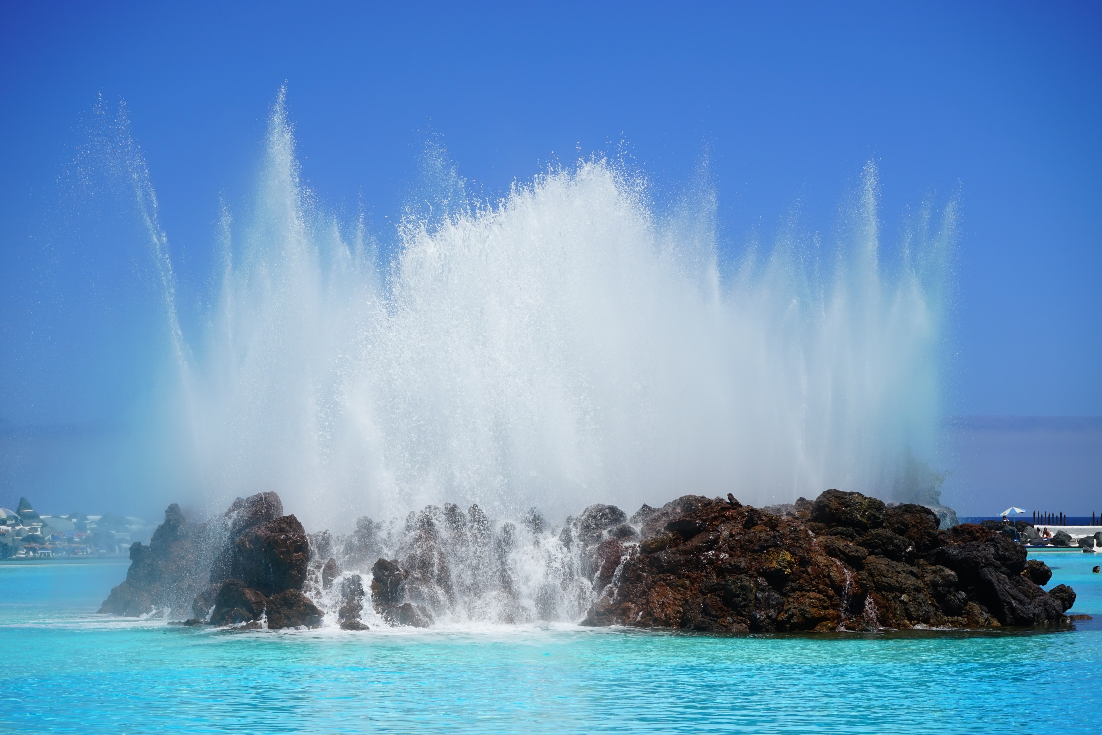 fountain inject fountains water feature water 4k, HD Wallpaper