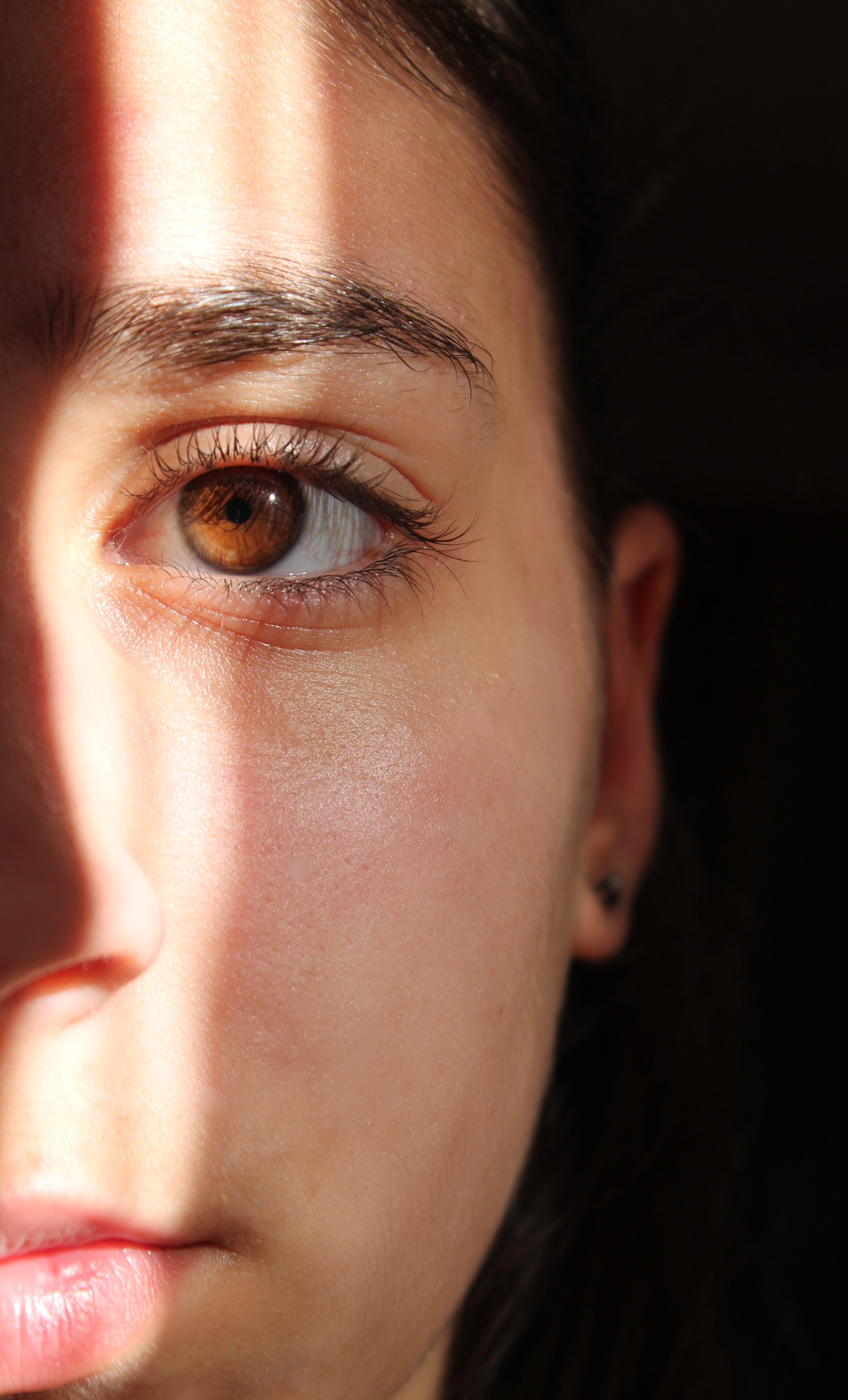 eye shadow light face woman girl nose mouth 4k, Phone HD Wallpaper