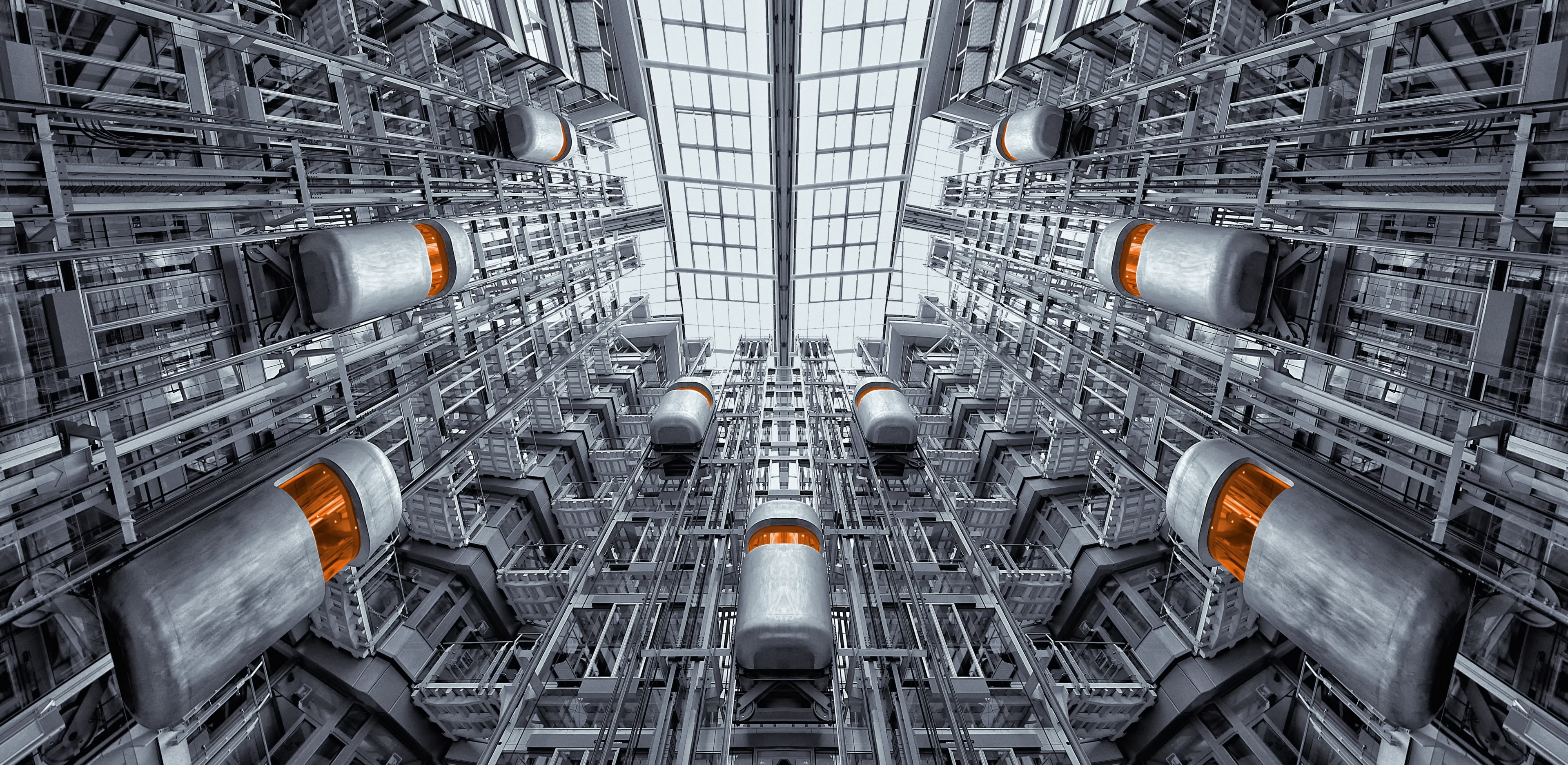 elevator berlin ludwig erhard haus architecture 4k, HD Wallpaper