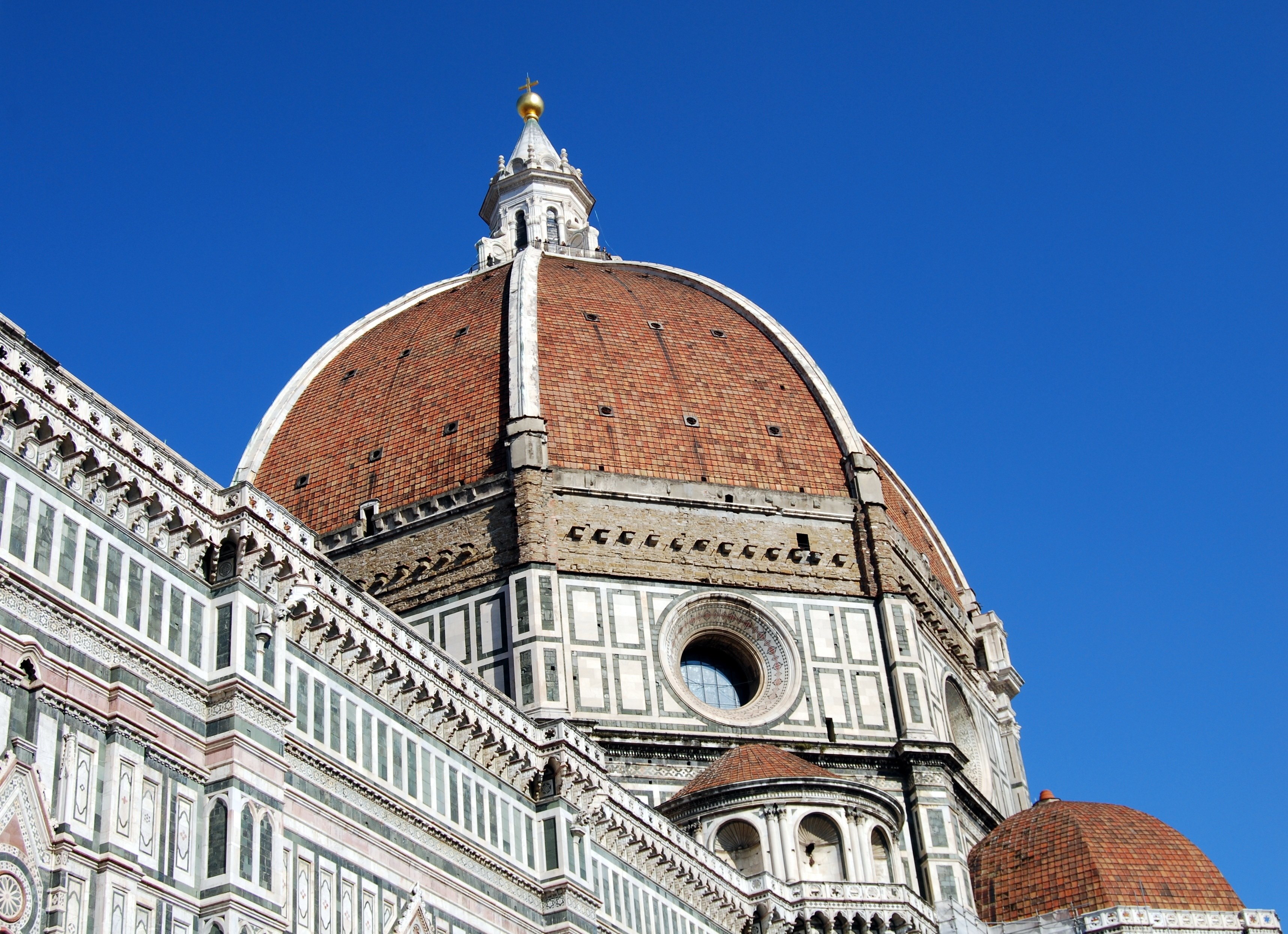 dome duomo cathedral brunelleschi florence tuscany 4k, HD Wallpaper