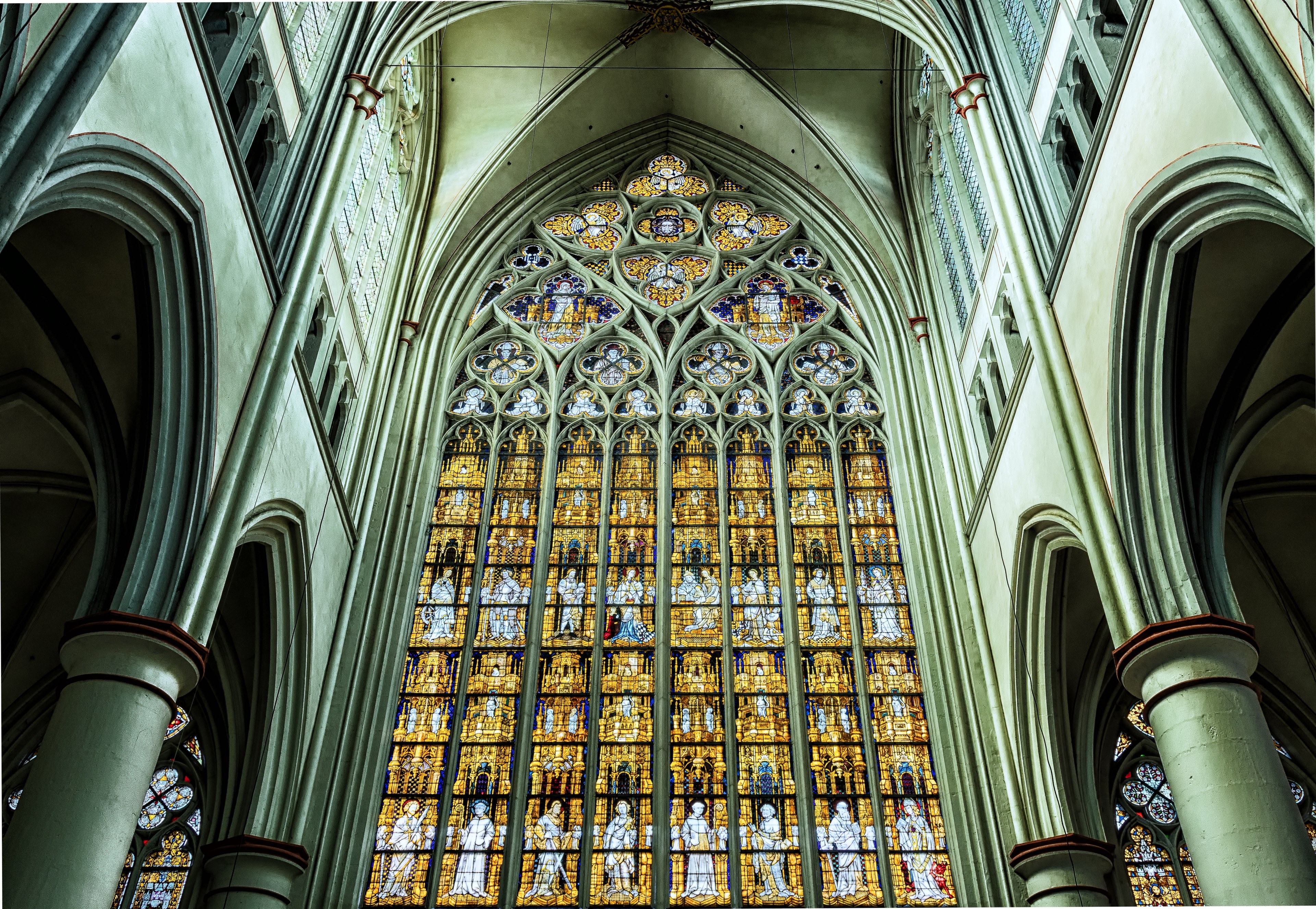 dom church cathedral window germany 4k, HD Wallpaper