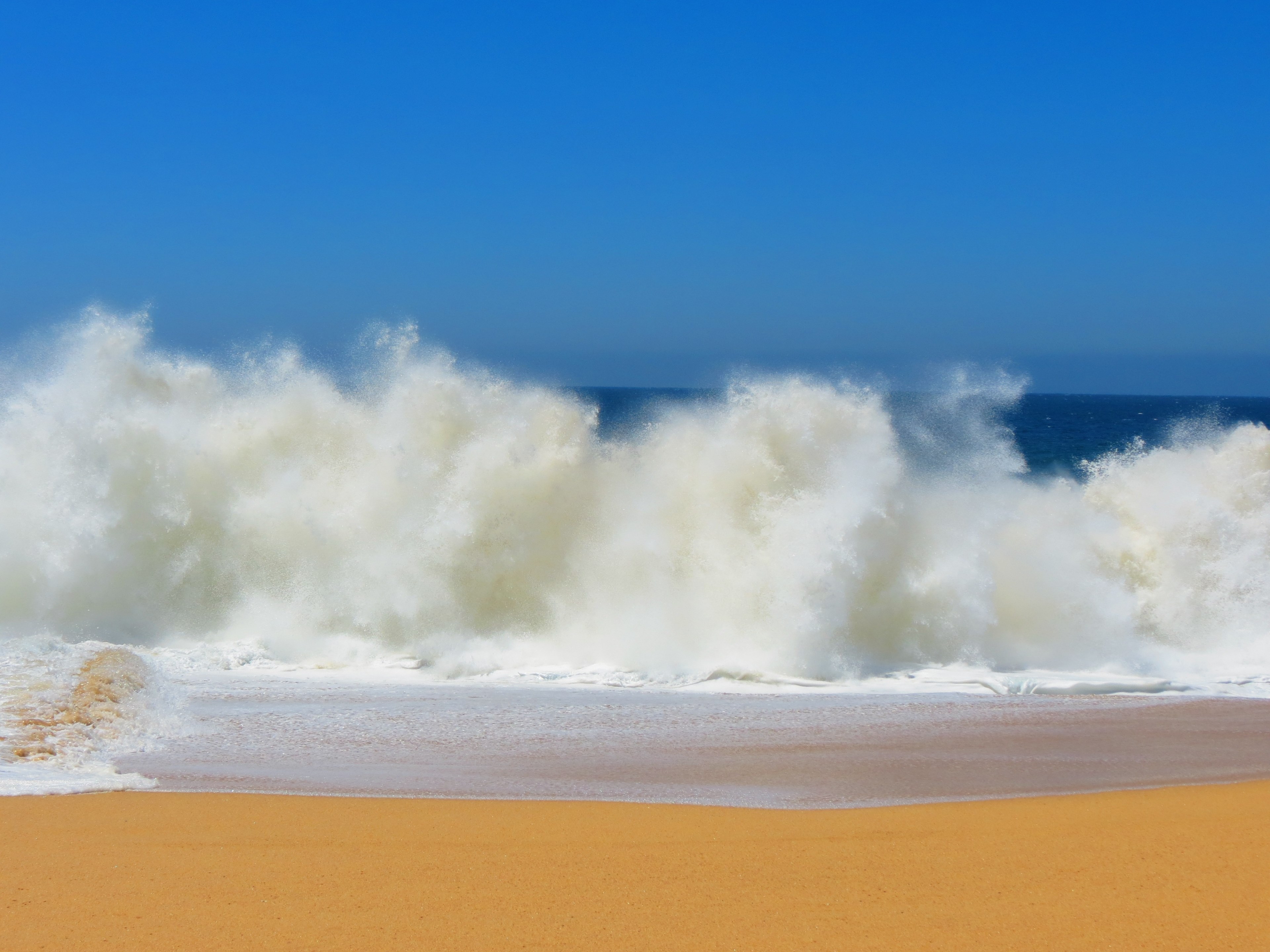 crashing waves lovers beach mexico cabo beach 4k, HD Wallpaper