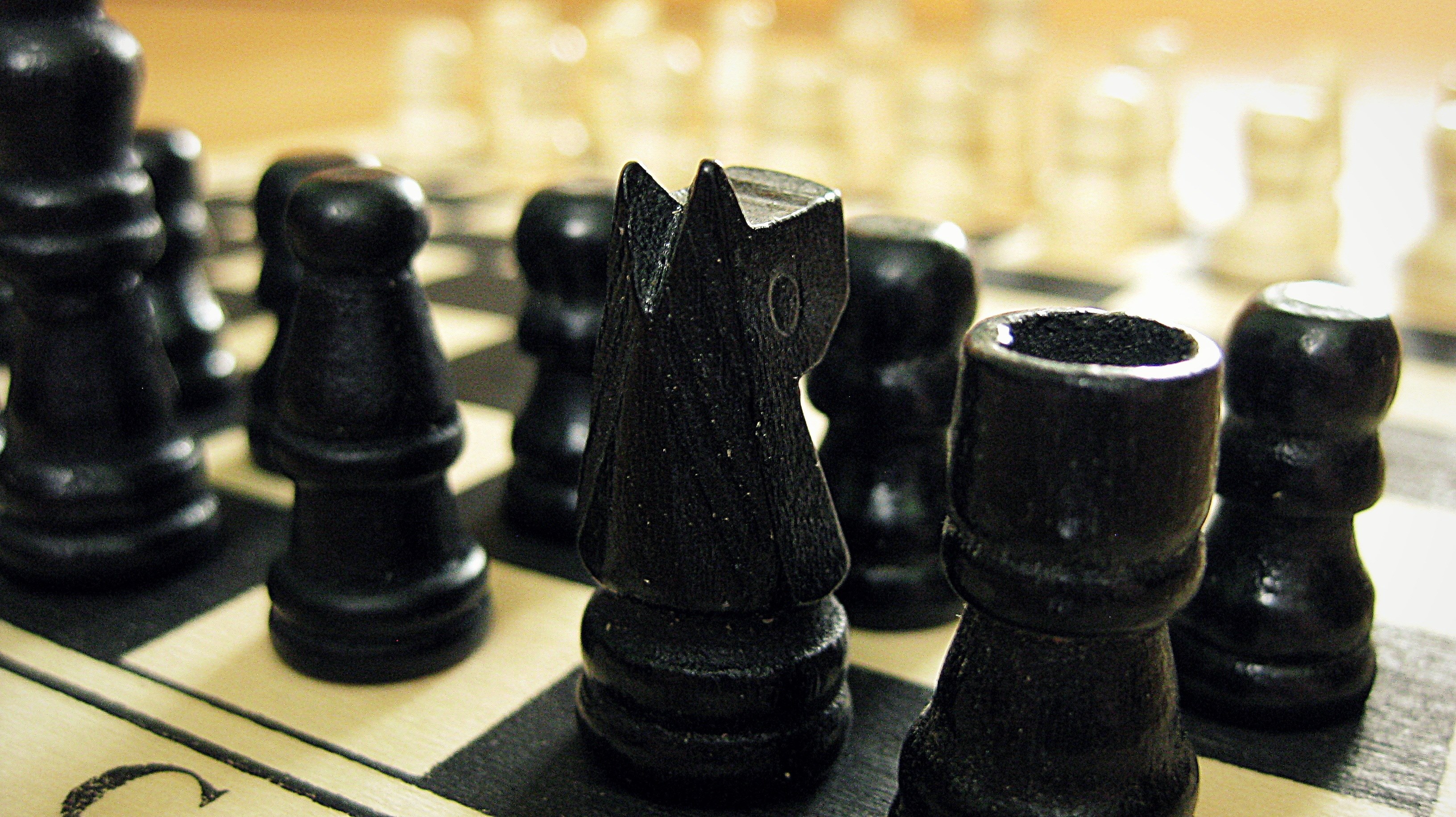 chess game strategy intelligence black white 4k, HD Wallpaper