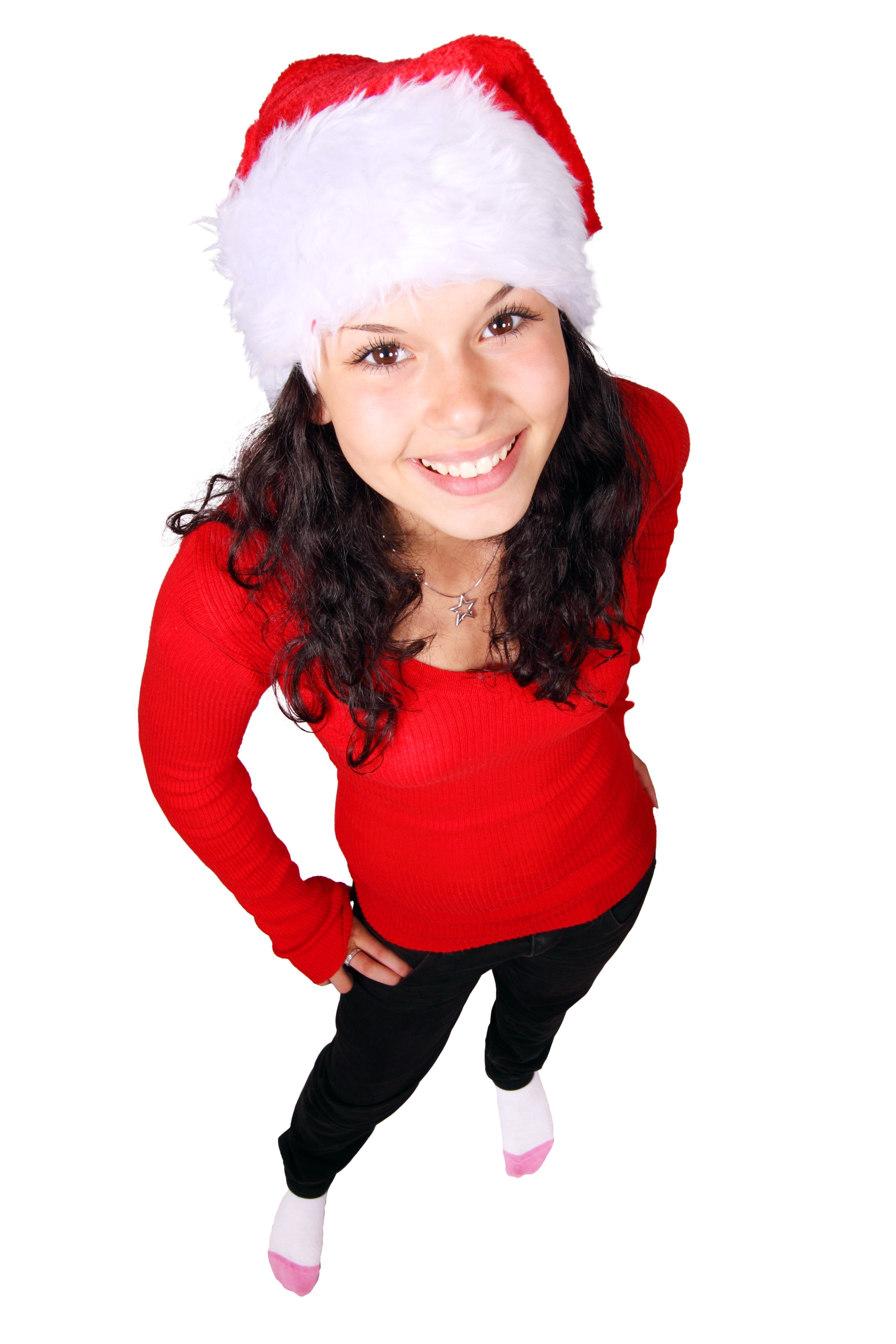 celebration christmas claus decoration face female 4k, Phone HD Wallpaper