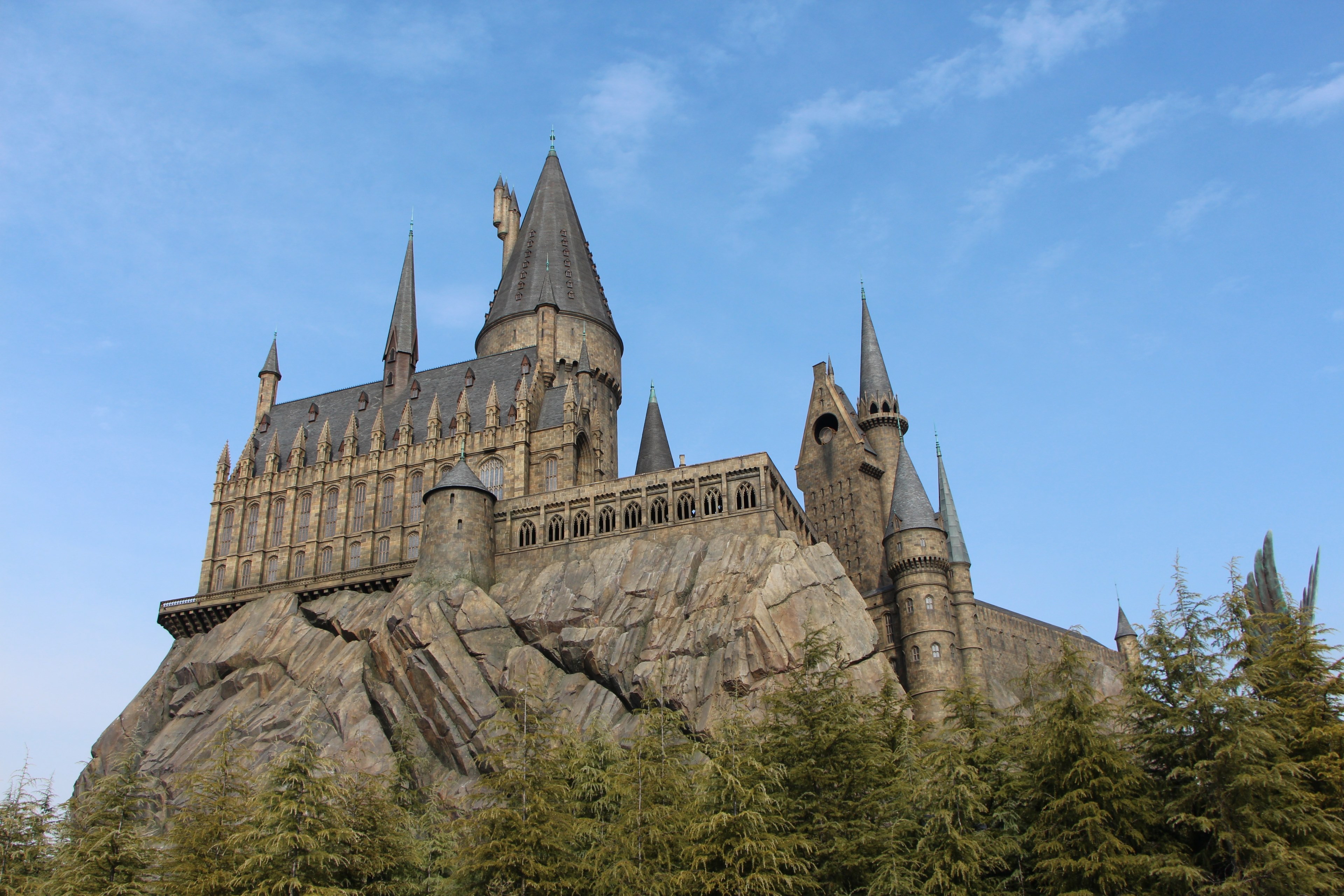 castle sky architecture landscape stone 4k, HD Wallpaper