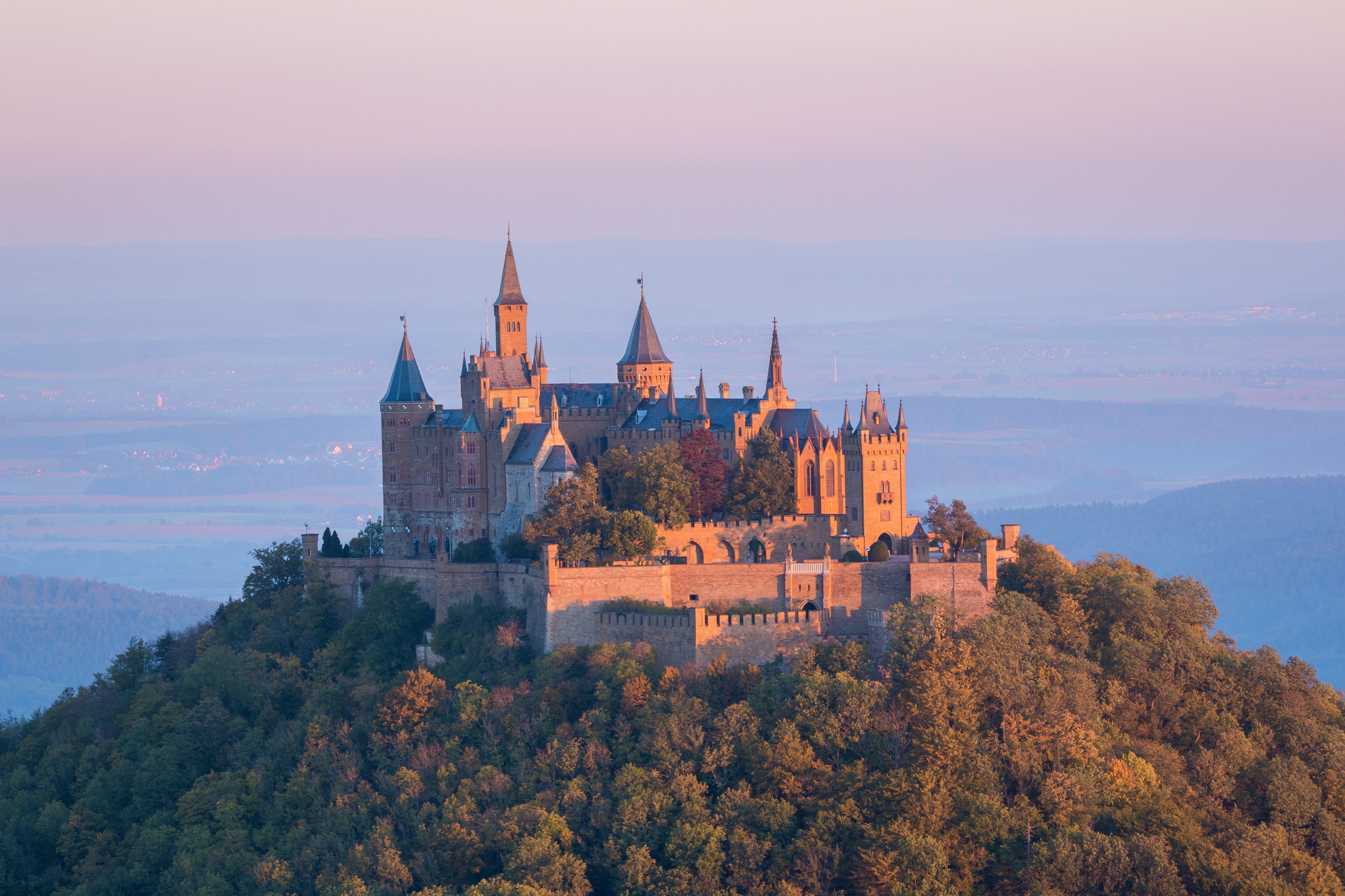 castle hohenzollern sunrise fortress morgenstimmung 4k, HD Wallpaper