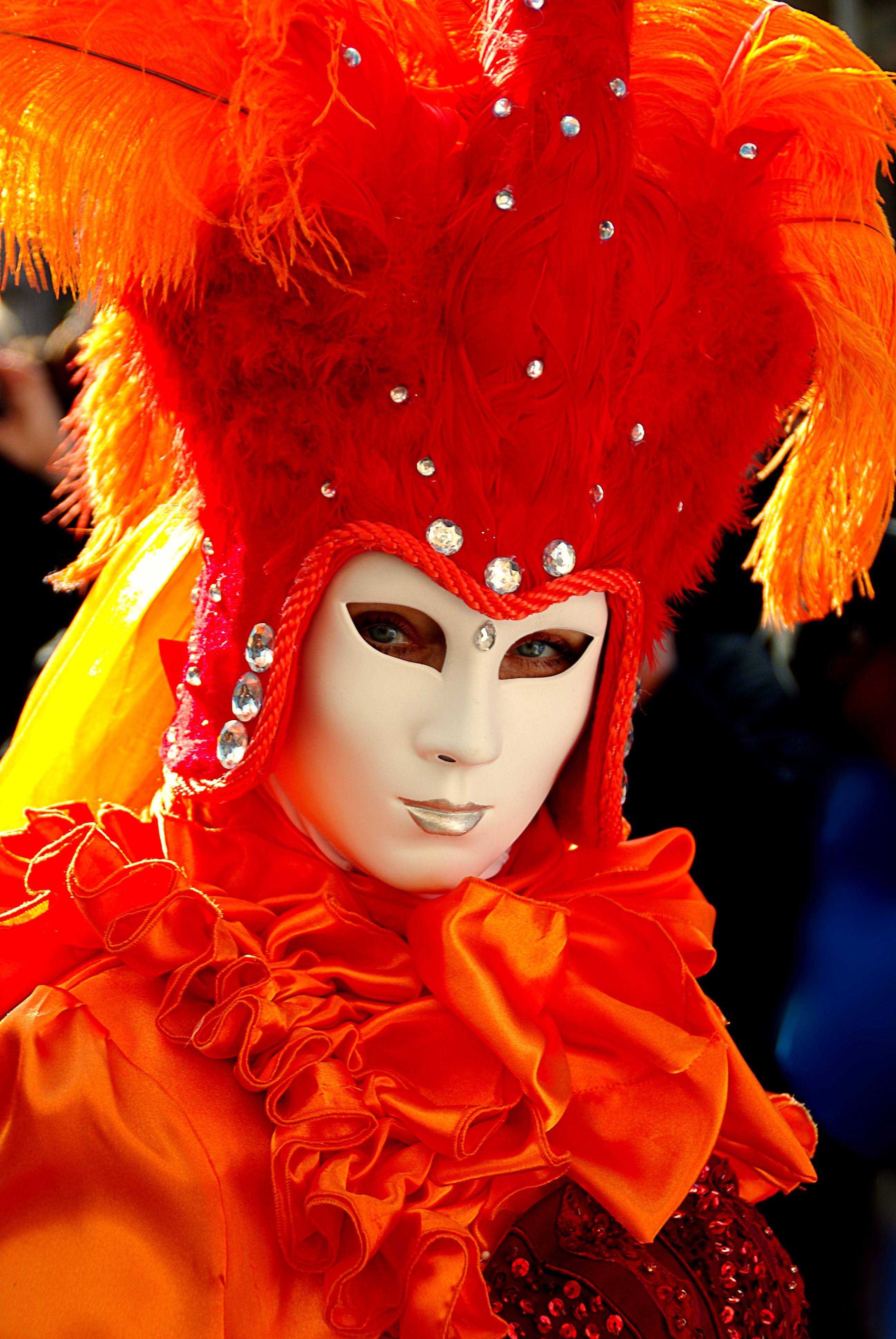 carnival schwäbisch hall costume red color 4k, Phone HD Wallpaper
