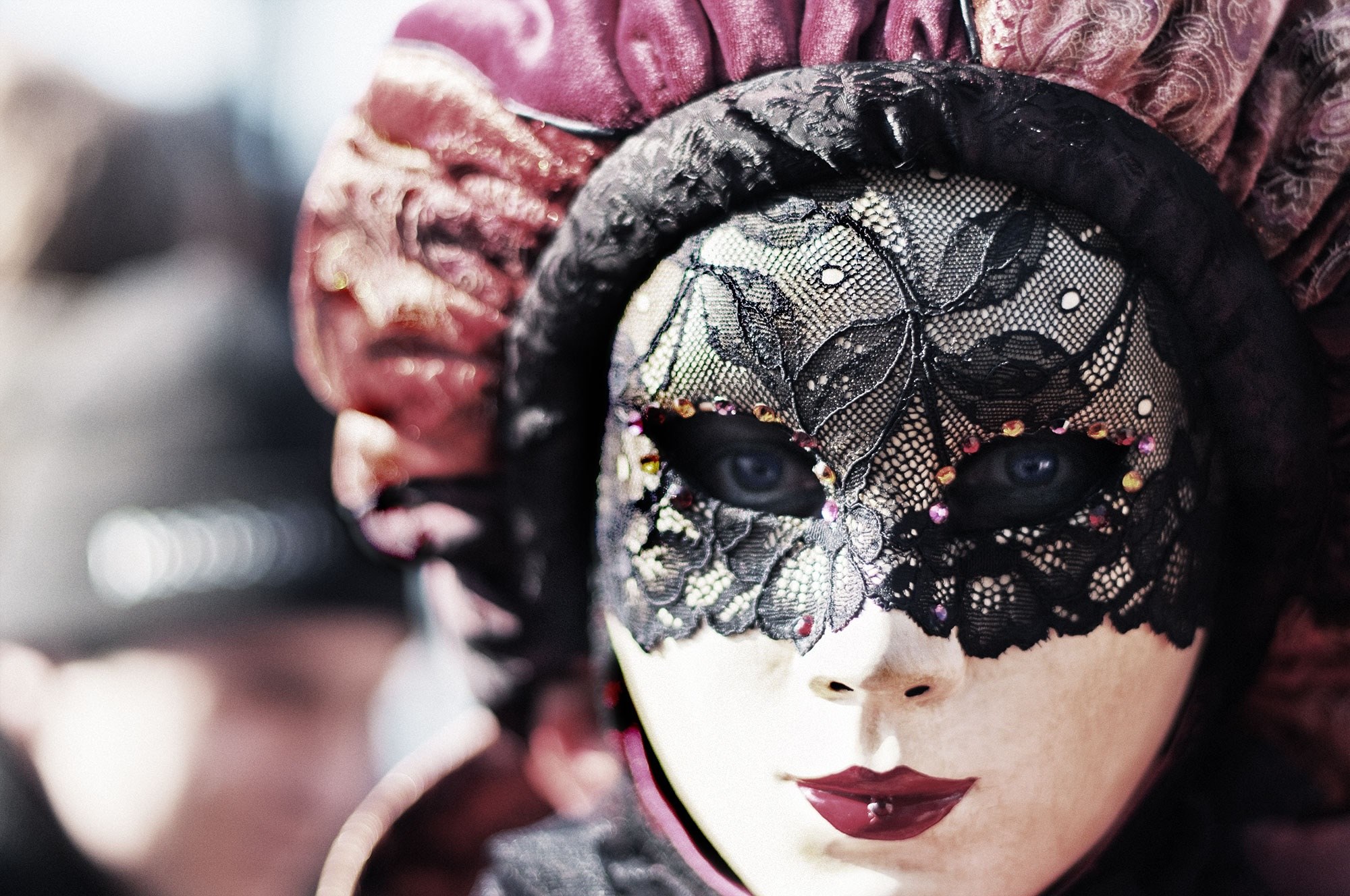 carnival venice eyes mask woman 4k, HD Wallpaper