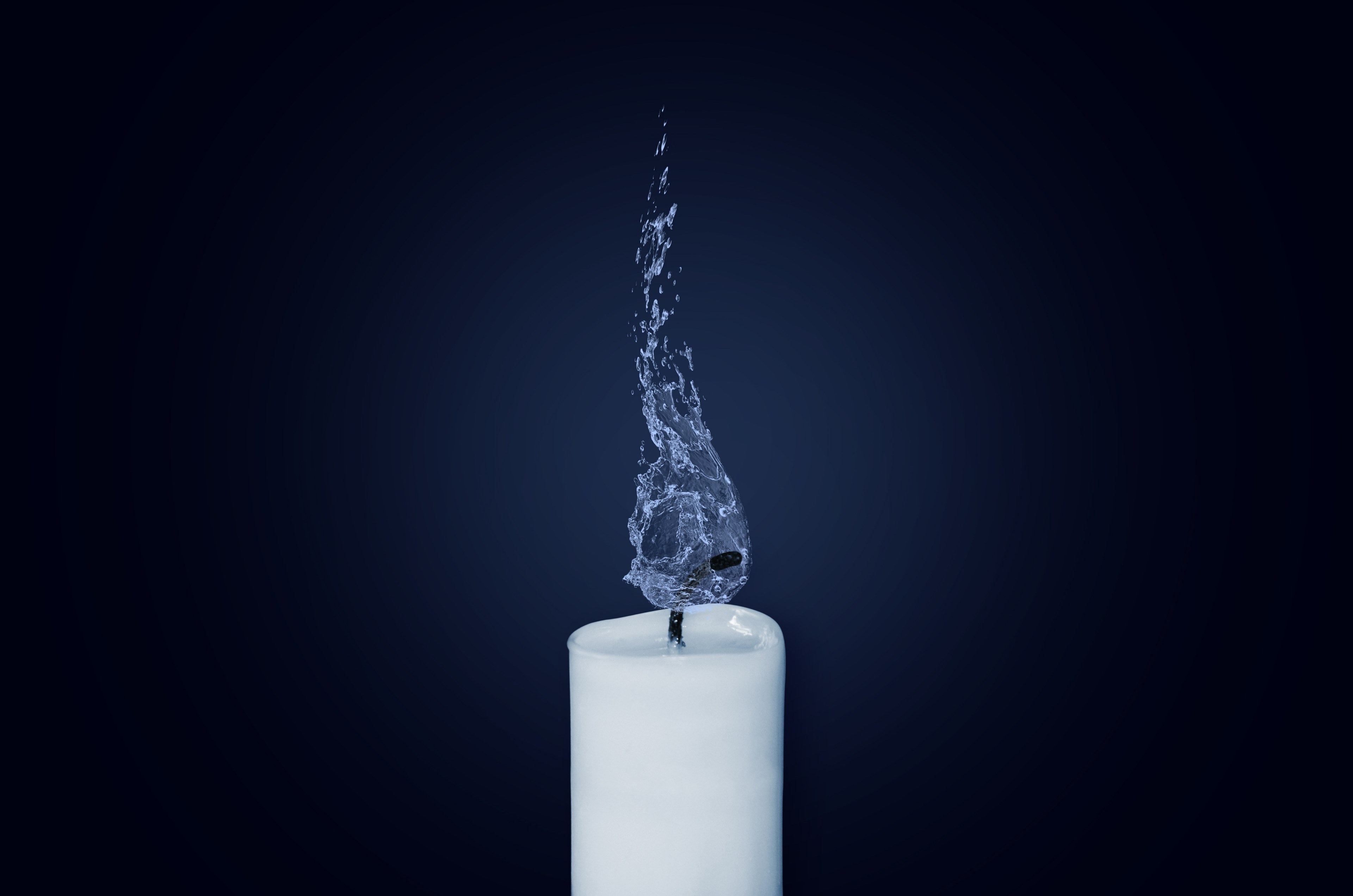 candle flame water candlelight burn light 4k, HD Wallpaper
