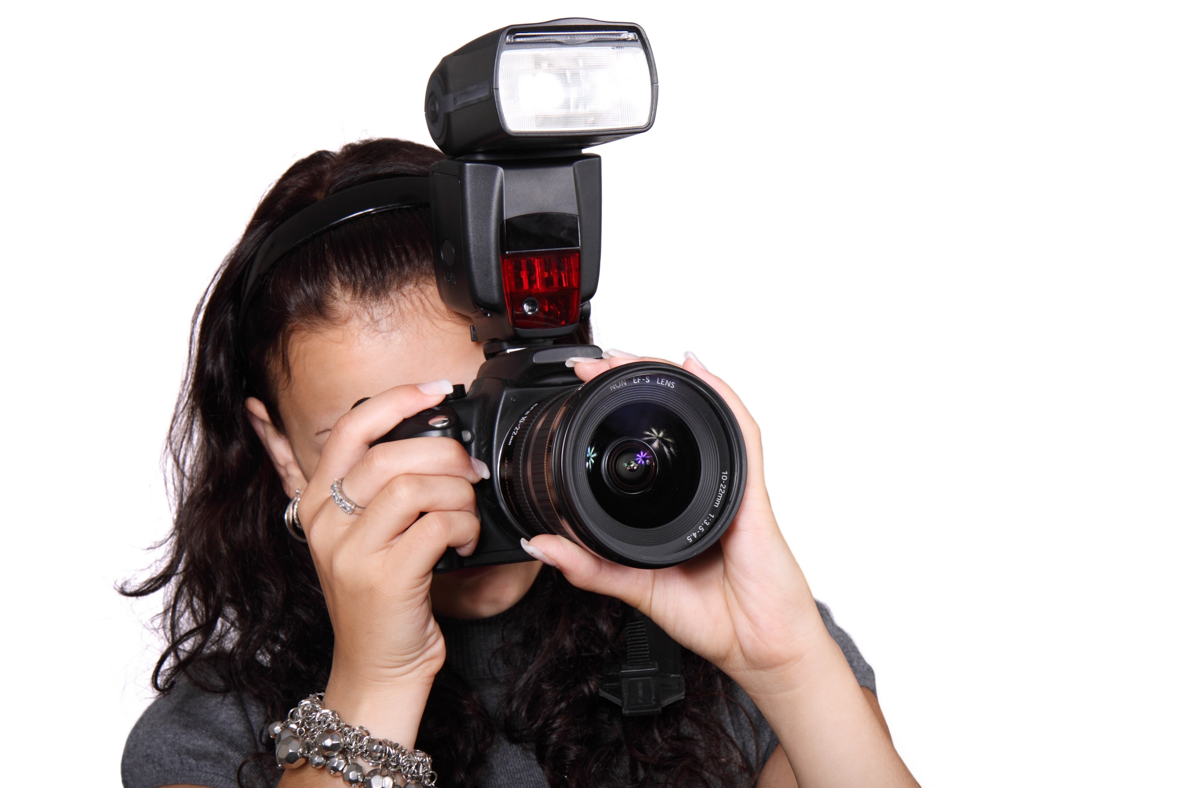 camera digital equipment female girl isolated 4k, HD Wallpaper