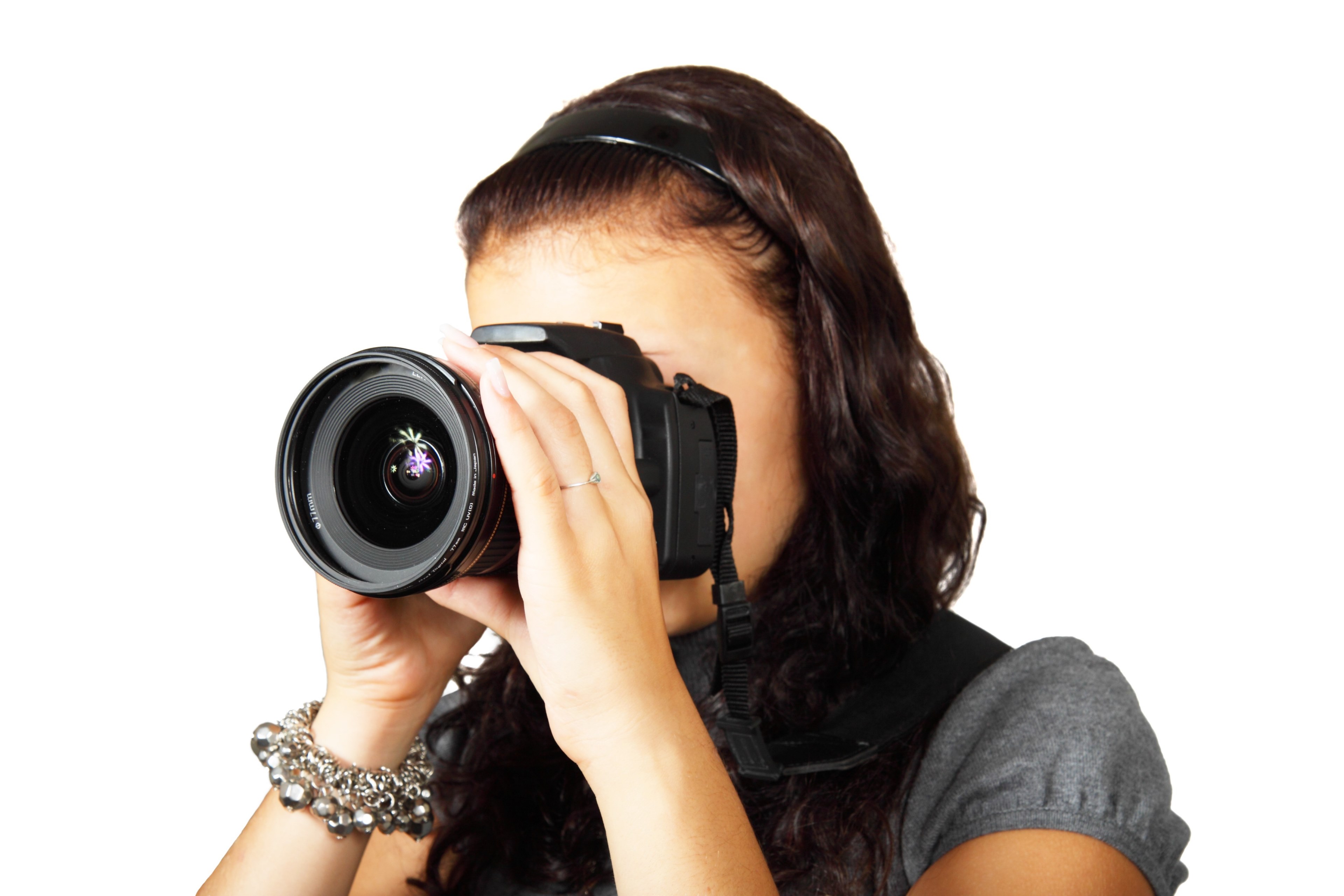 camera digital equipment female girl isolated 4k, HD Wallpaper