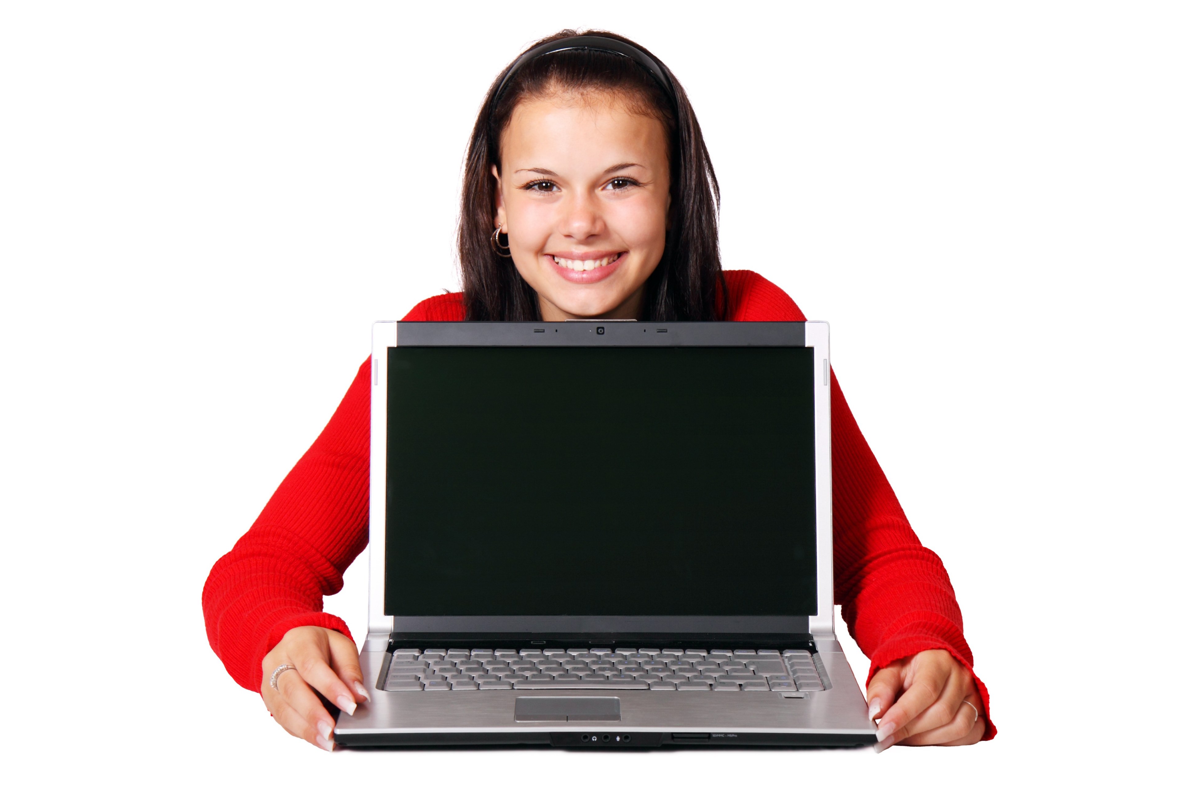 business computer cute female girl internet 4k, HD Wallpaper