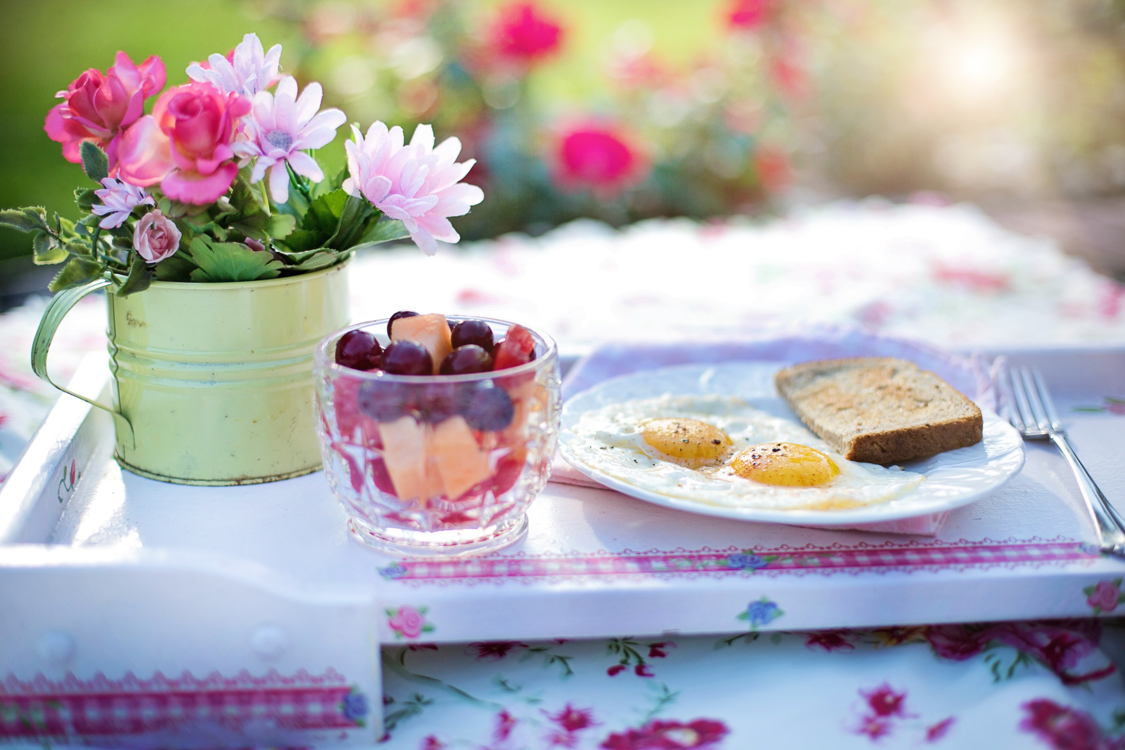 breakfast fried eggs meal egg food plate healthy 4k, HD Wallpaper