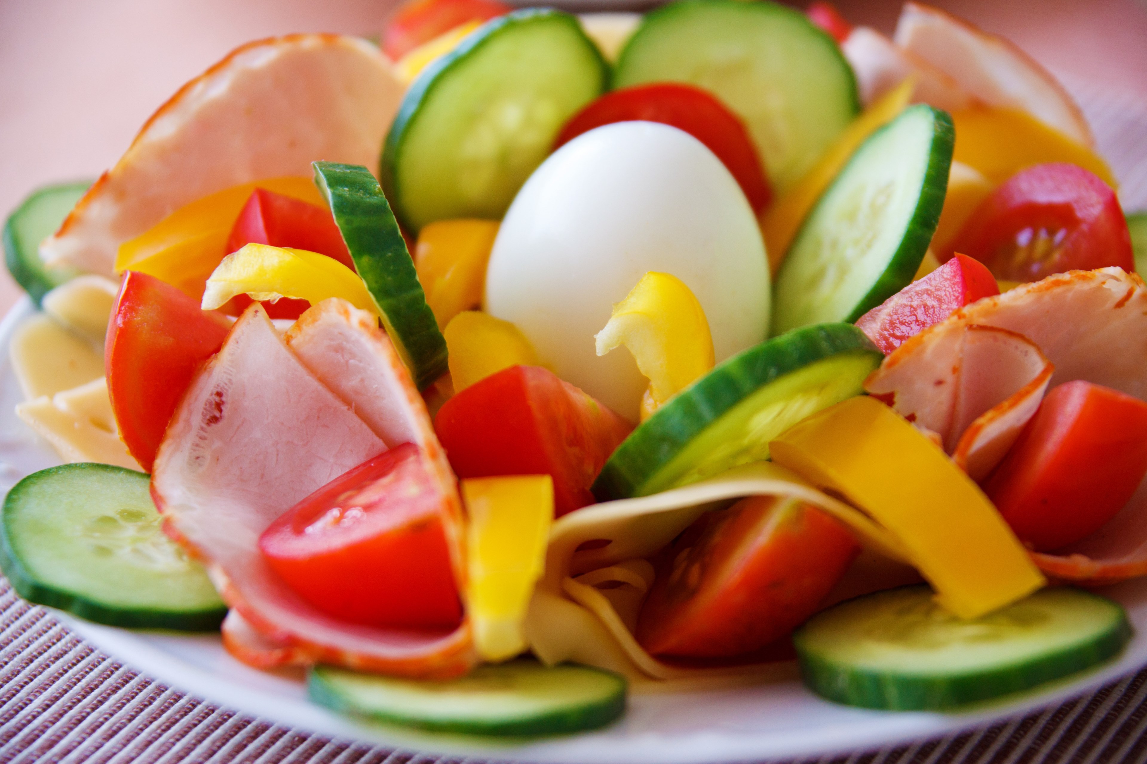 breakfast dinner egg food fresh green ham 4k, HD Wallpaper