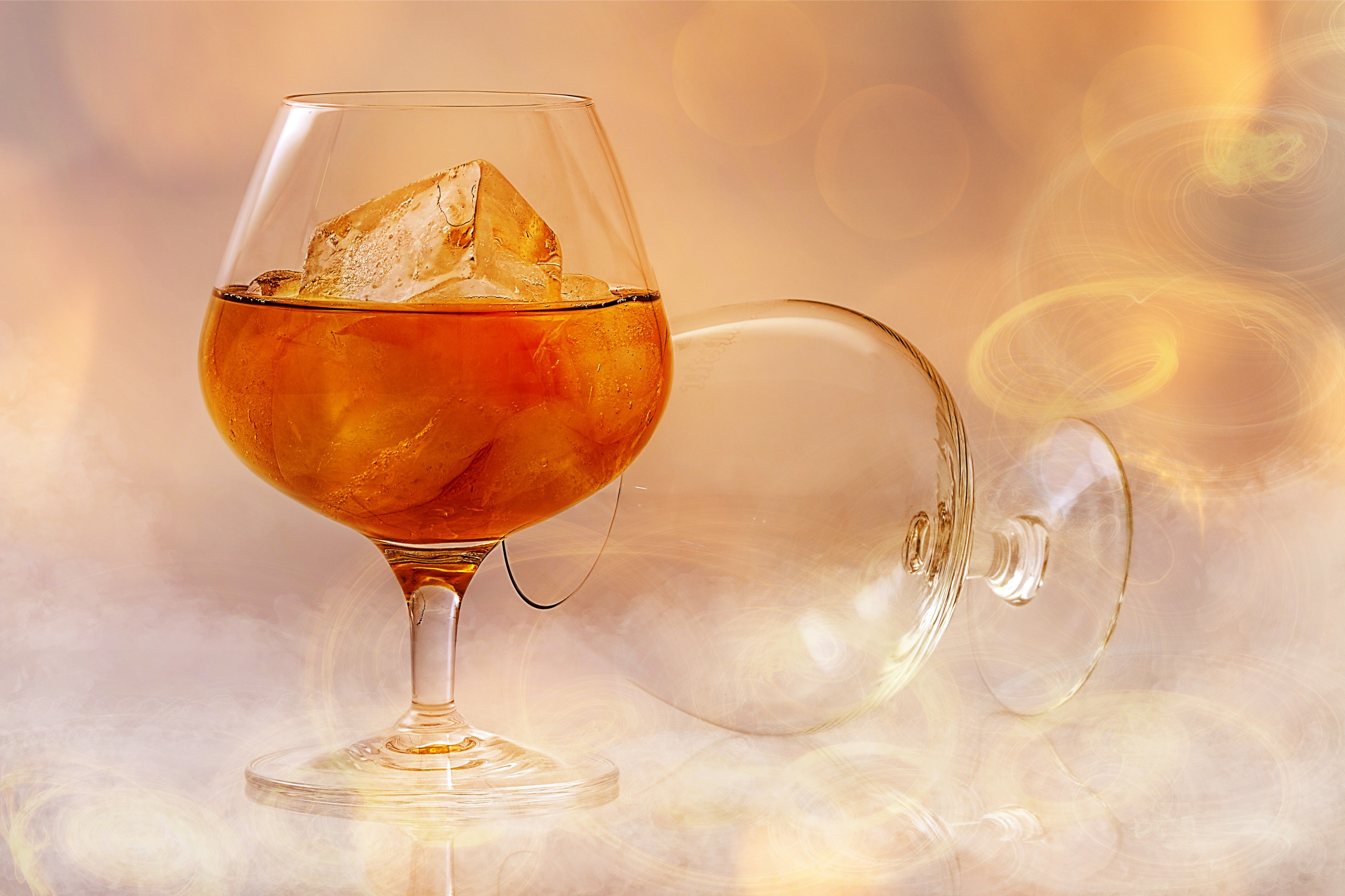 brandy alcohol smoke fire lighting 4k, HD Wallpaper