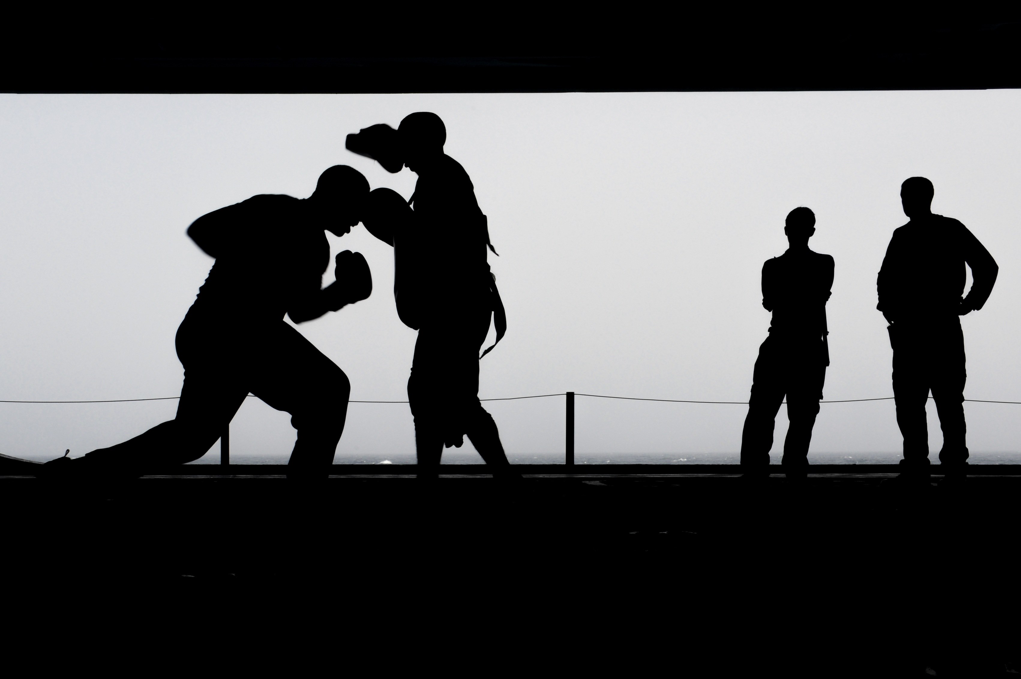 boxing training workout silhouettes exercise 4k, HD Wallpaper