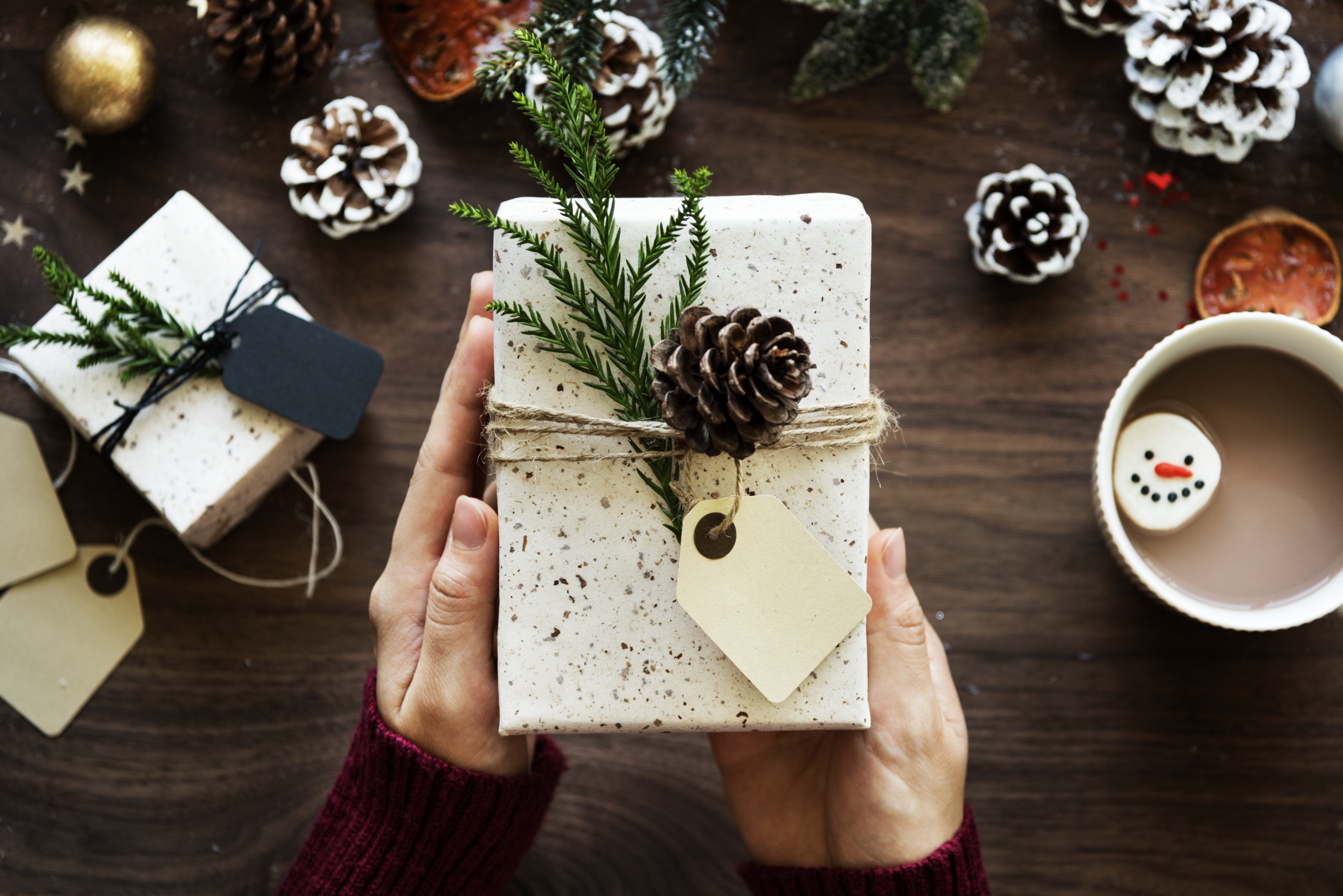 box card celebrate celebration christmas decorate 4k, HD Wallpaper