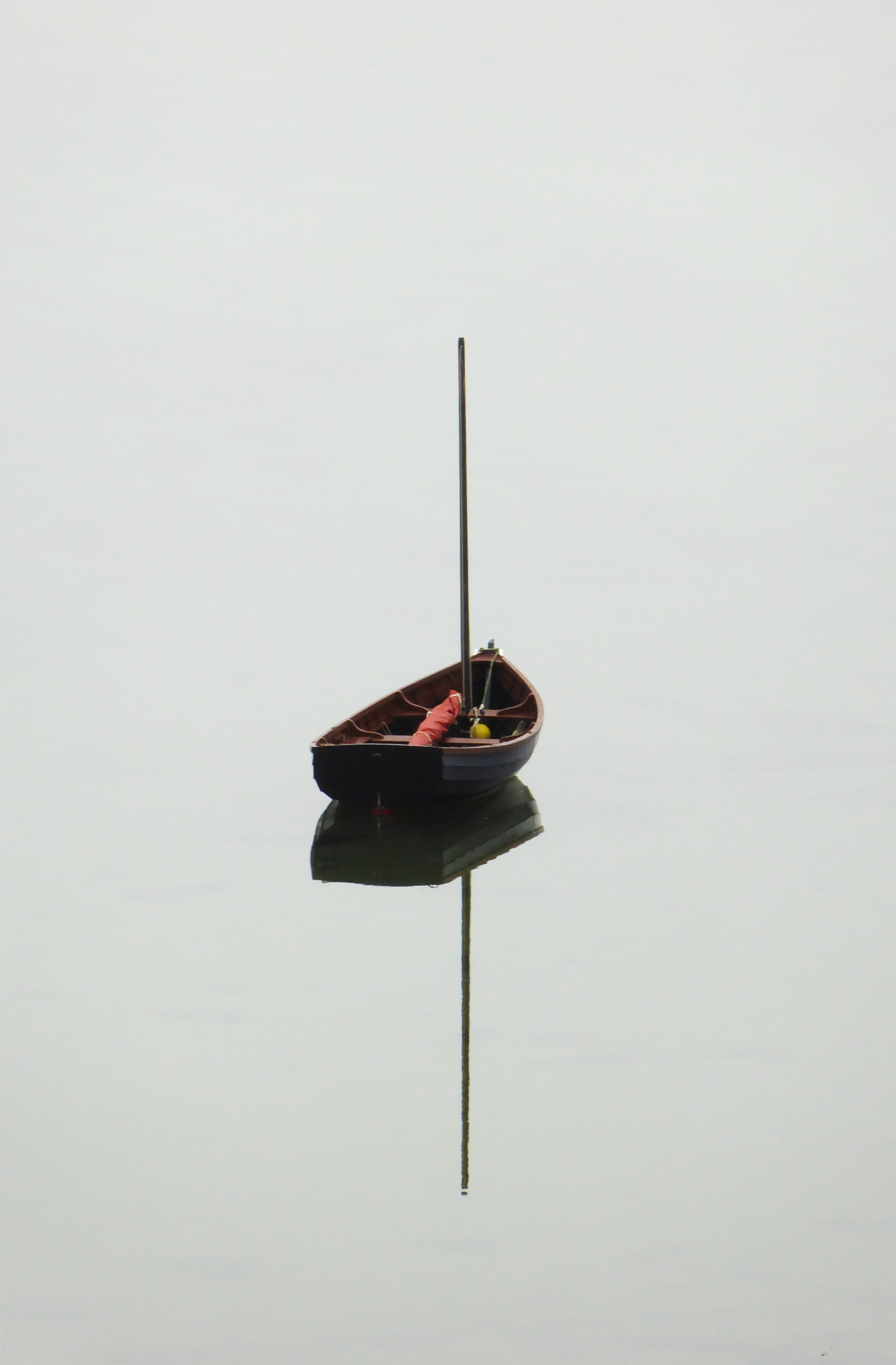 boat lake reflection water calm tranquil serene 4k, Phone HD Wallpaper
