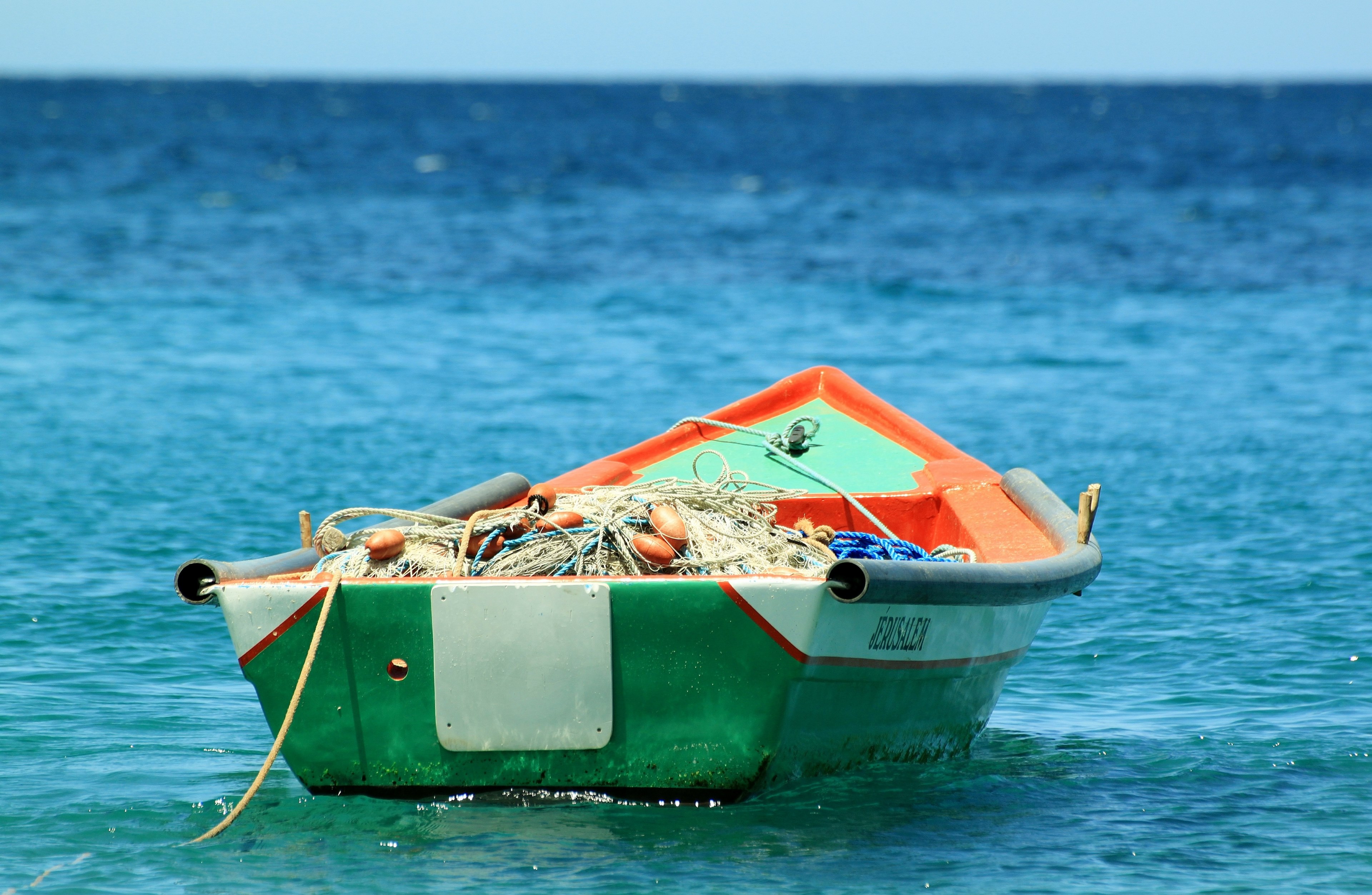 boat fishing tropic ocean 4k, HD Wallpaper