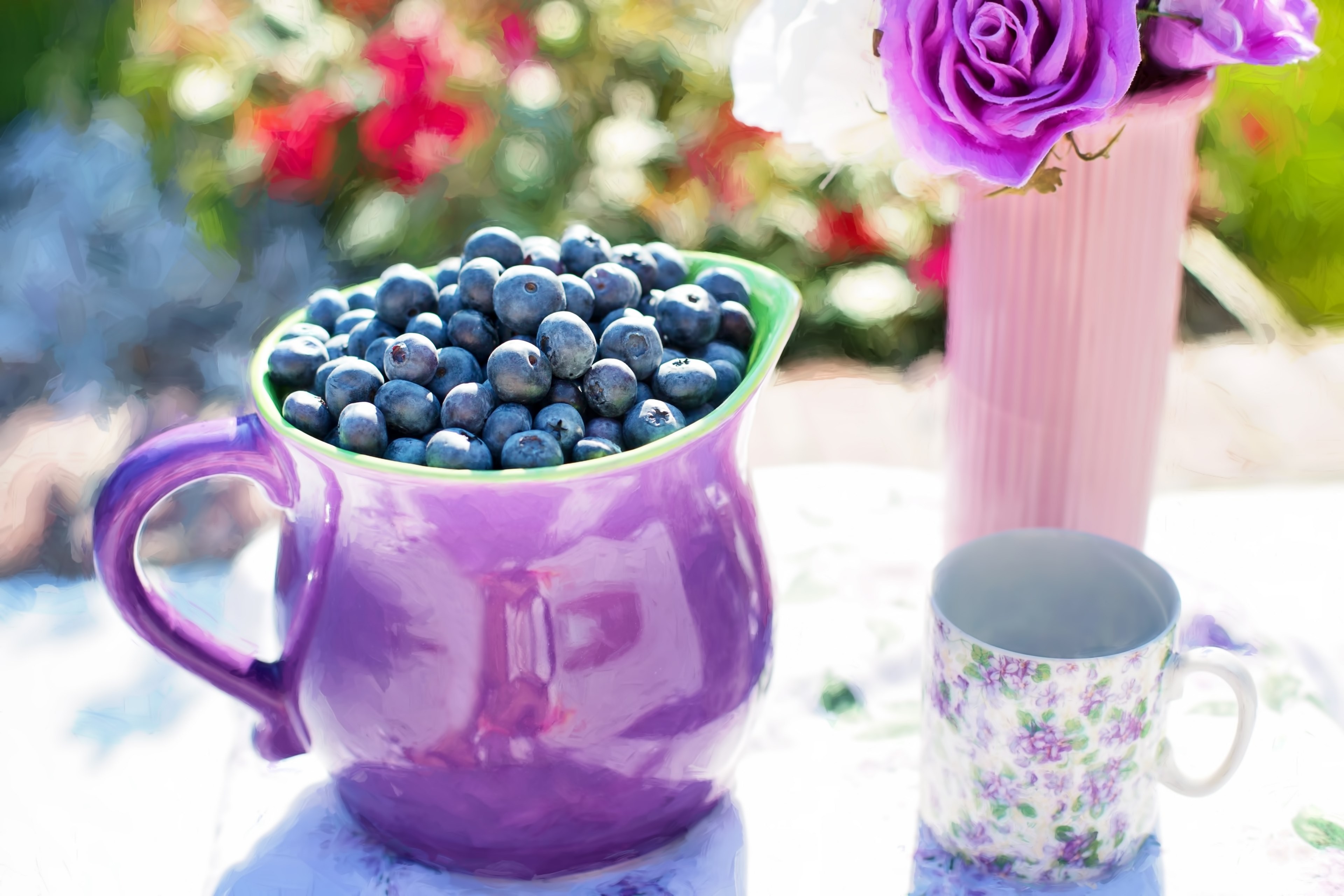 blueberries summer fruit fresh healthy sweet 4k, HD Wallpaper