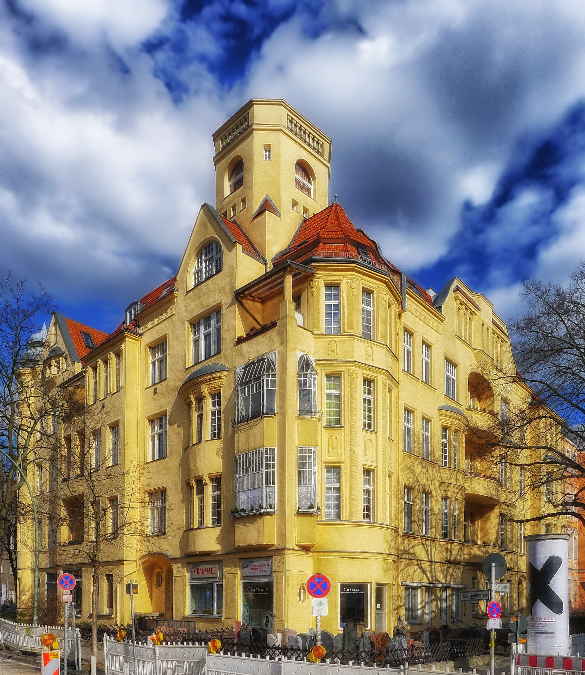 berlin friednau germany building sky clouds city 4k, Phone HD Wallpaper