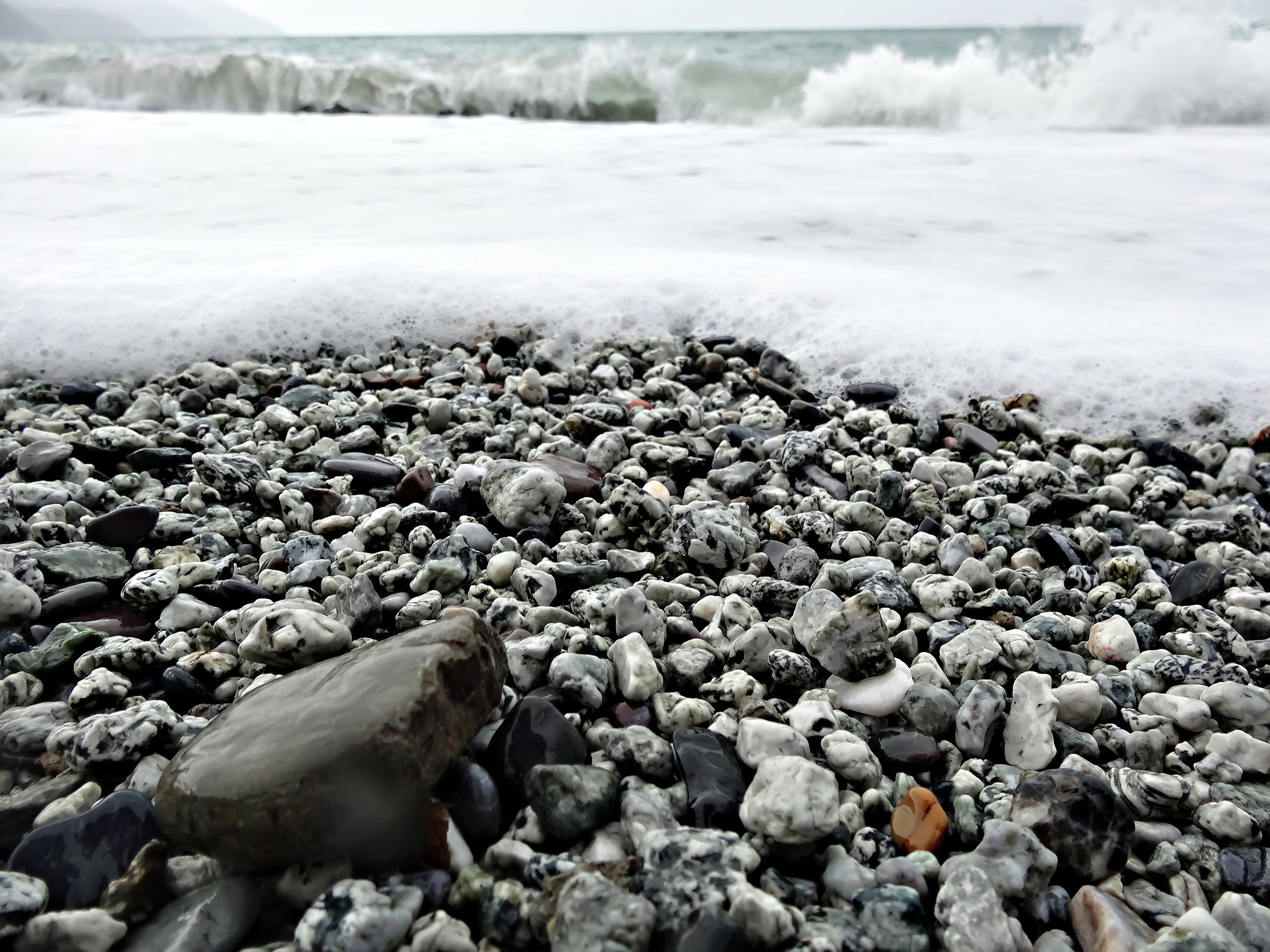 beach sea ocean water coast mediterranean stones 4k, HD Wallpaper