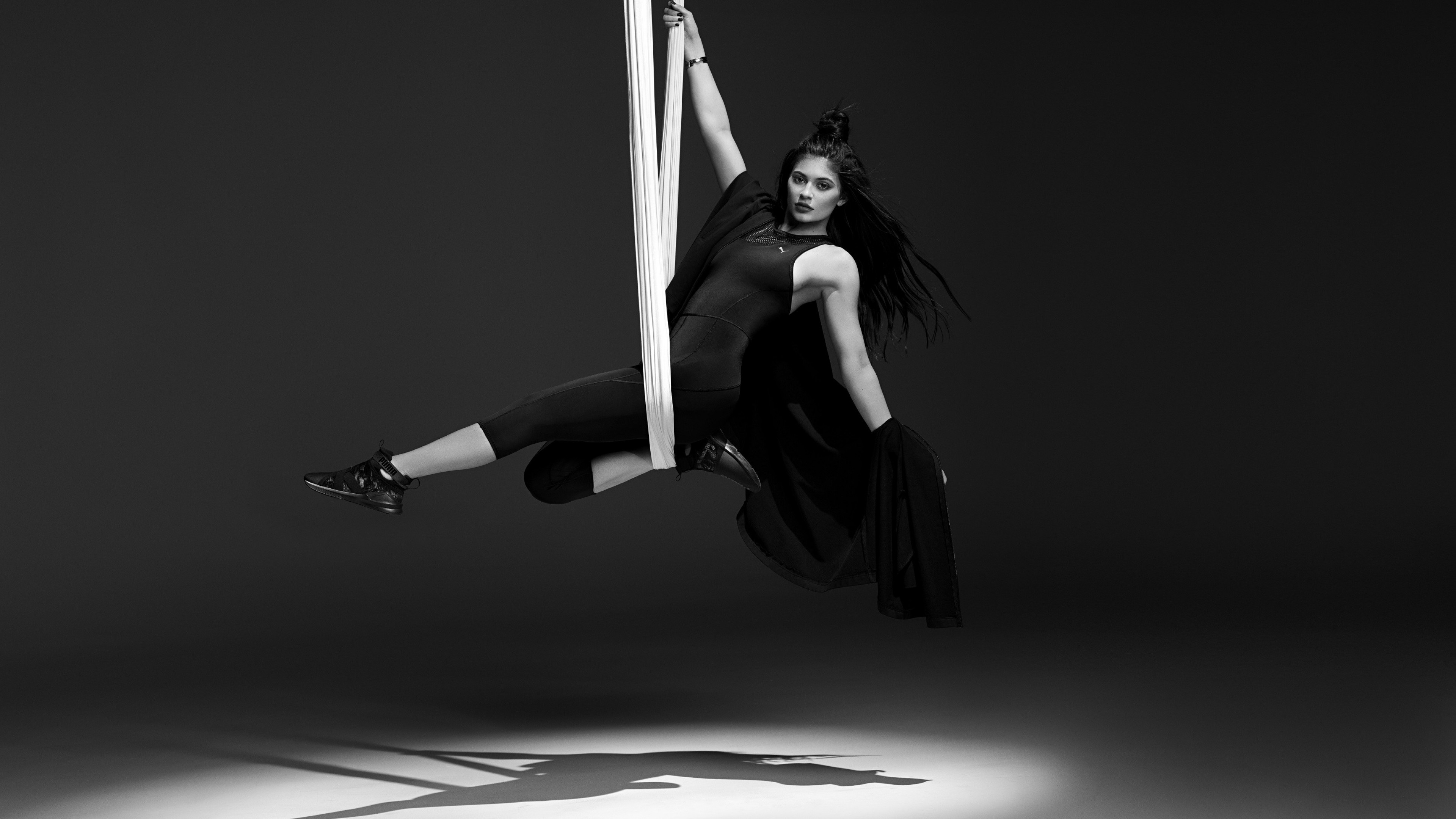 Kylie Jenner, Puma, black, 4K, HD Wallpaper