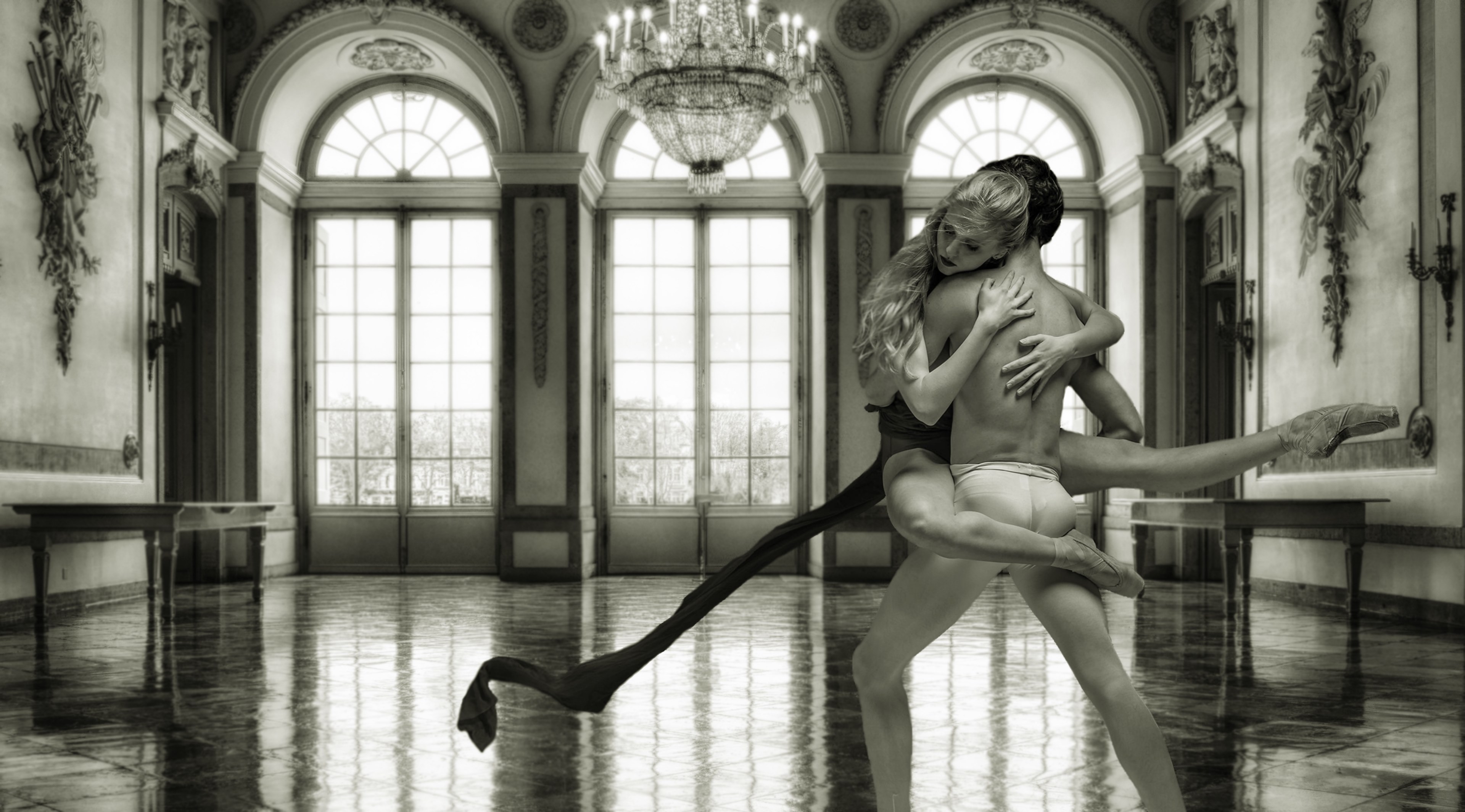 ballerina ballroom dancers human dance romance 4k, HD Wallpaper