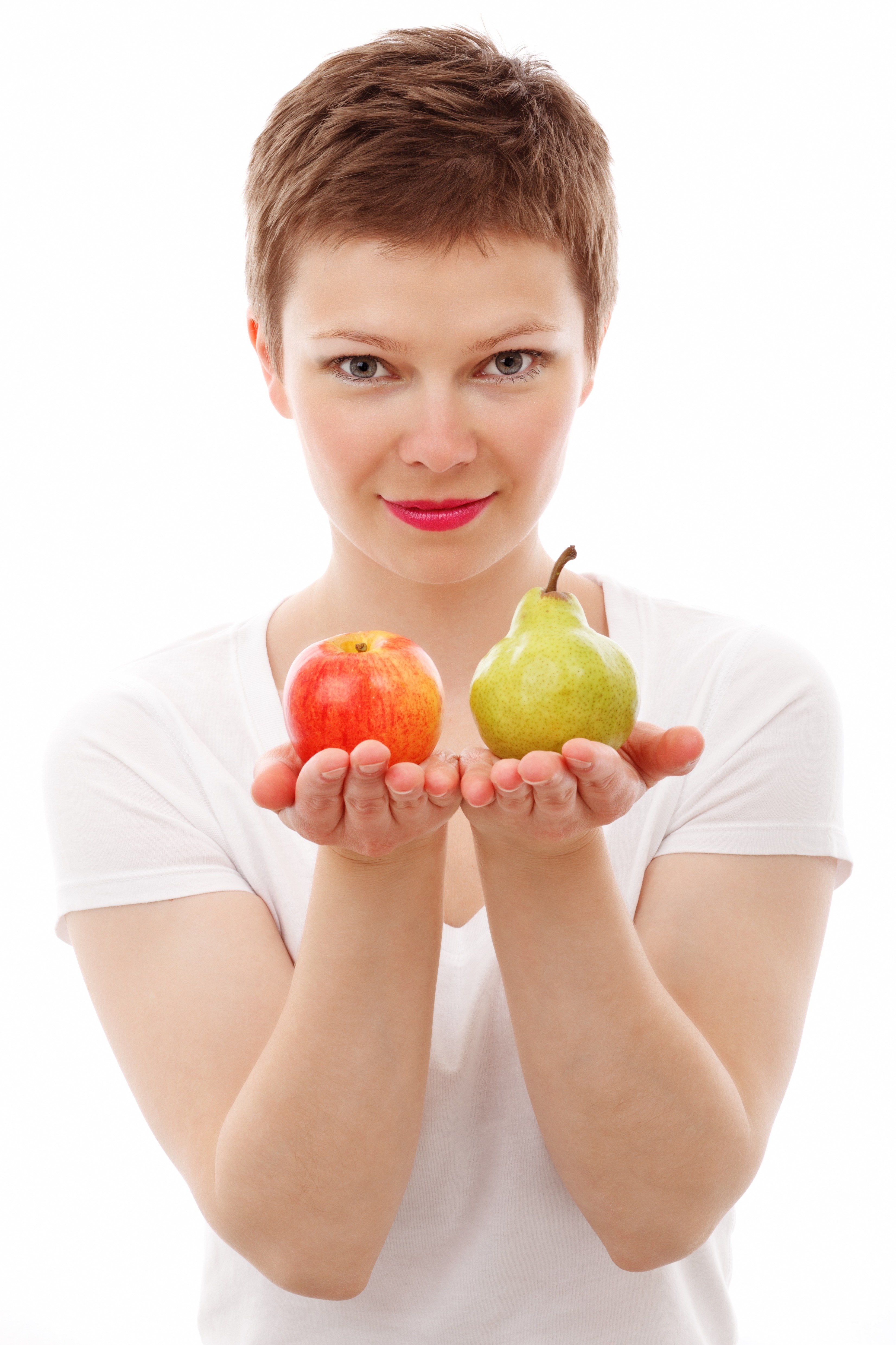 apple diet face food fresh fruit girl isolated 4k, Phone HD Wallpaper