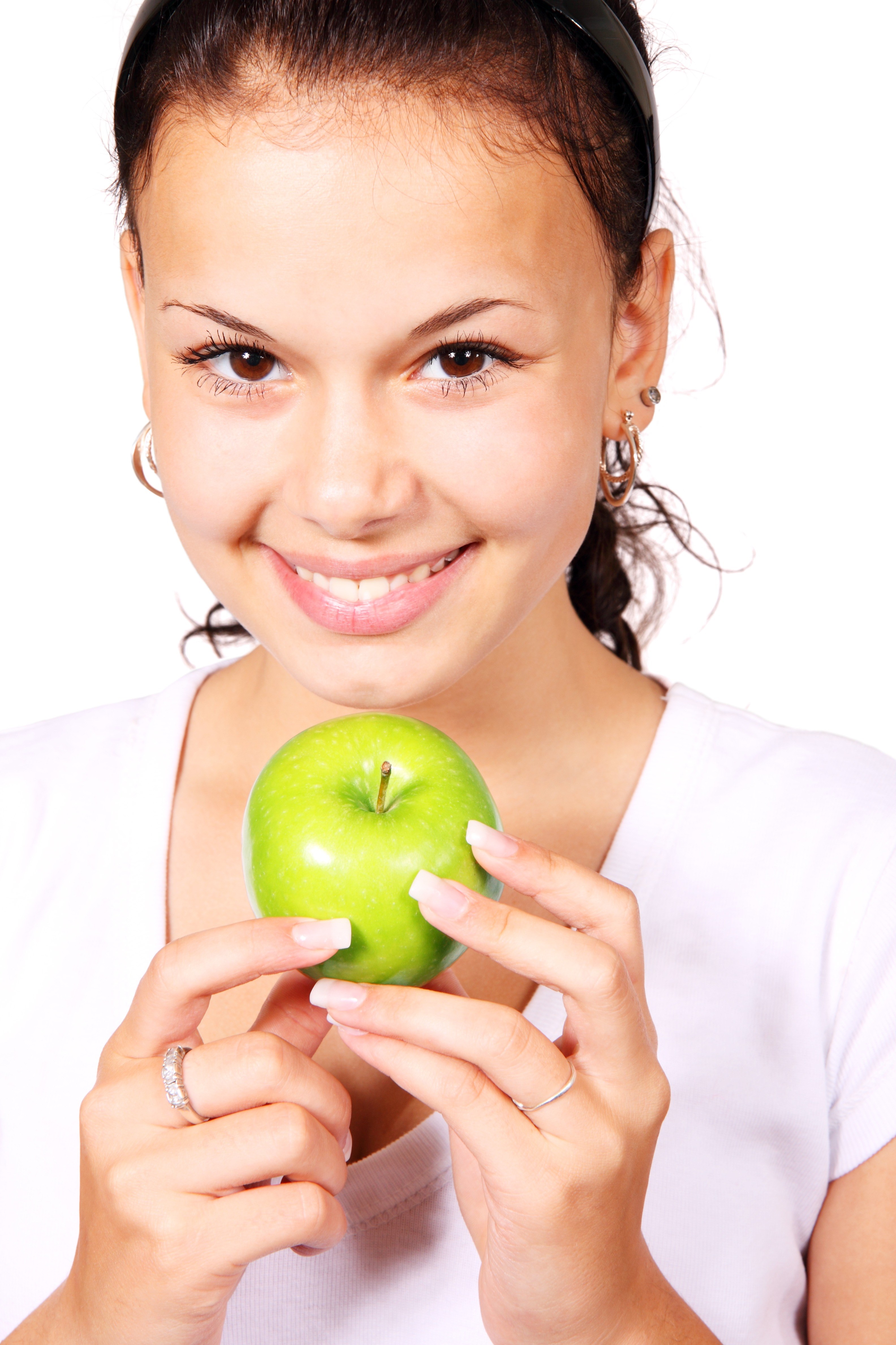 apple diet finger food fruit green hand healthy 4k, Phone HD Wallpaper
