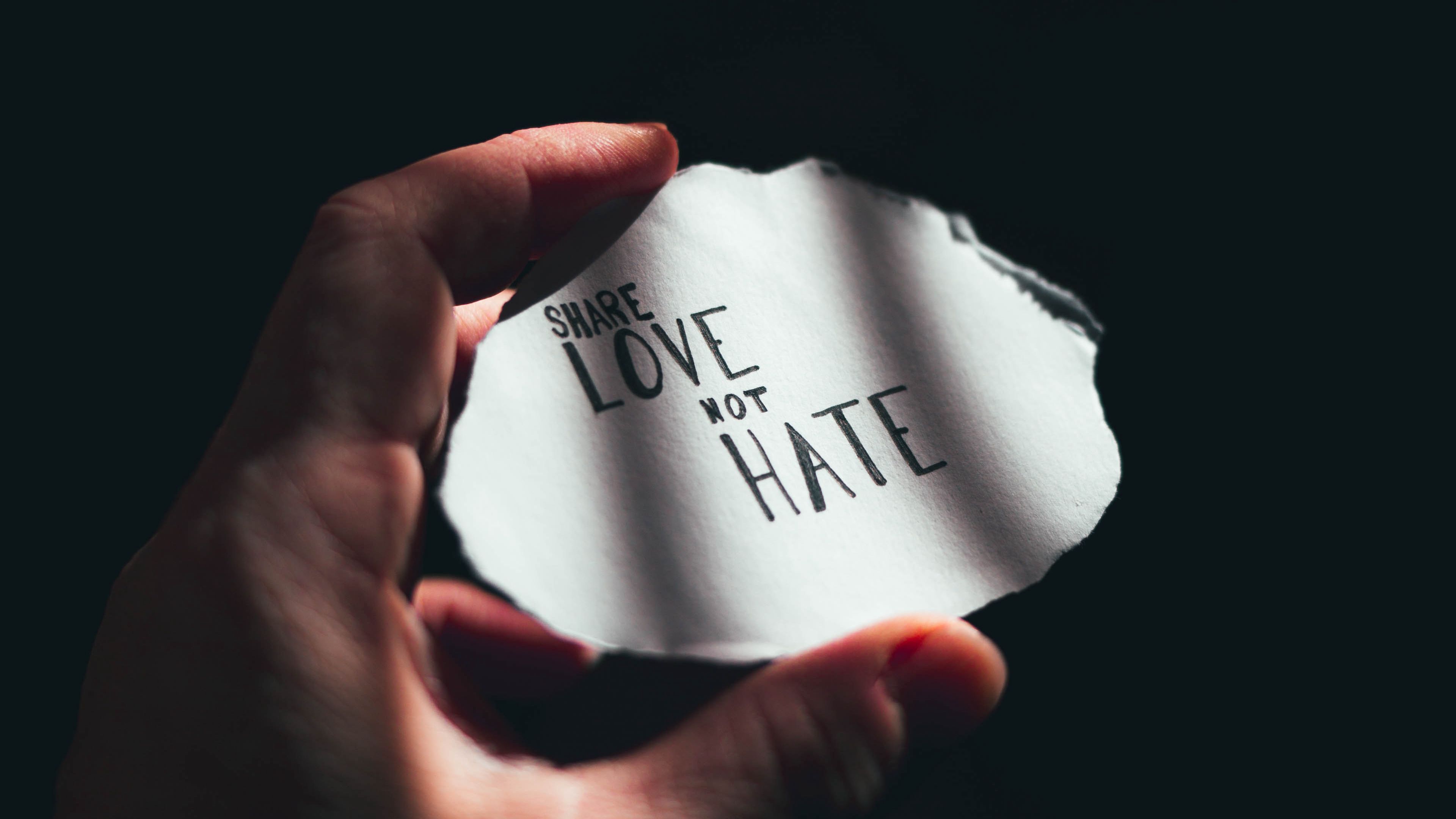 words, inscription, love, hand, 4k, HD Wallpaper