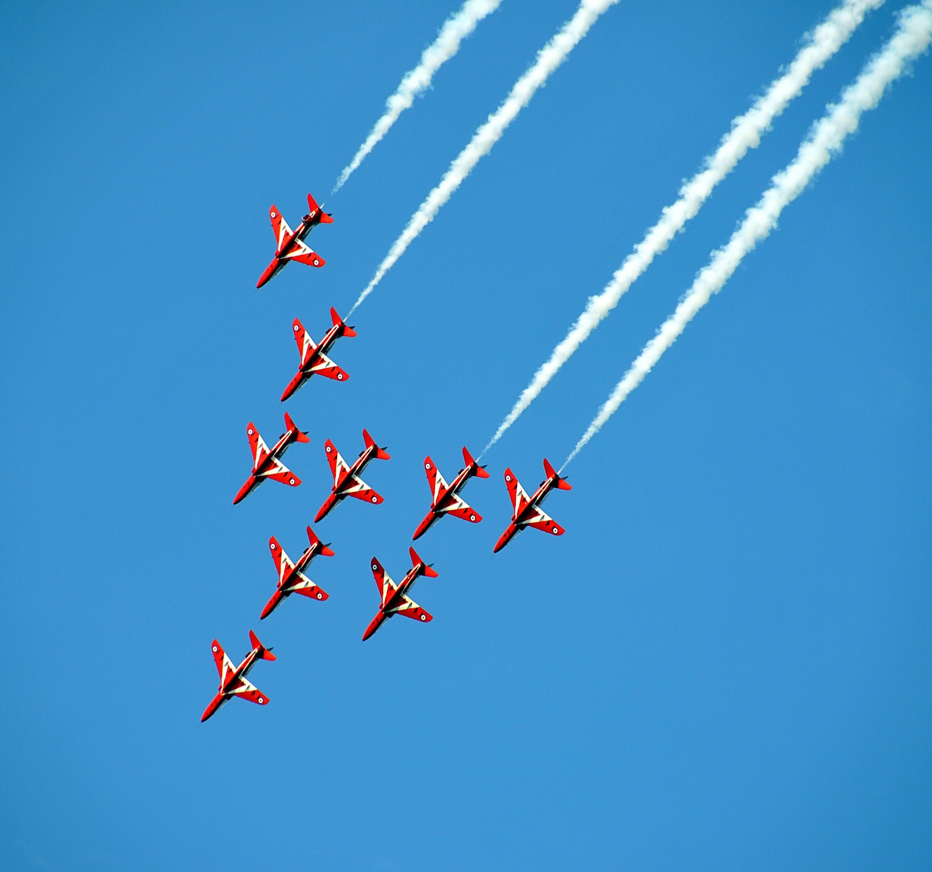 airshow fighter jets aerobatic fighter aviation 4k, HD Wallpaper