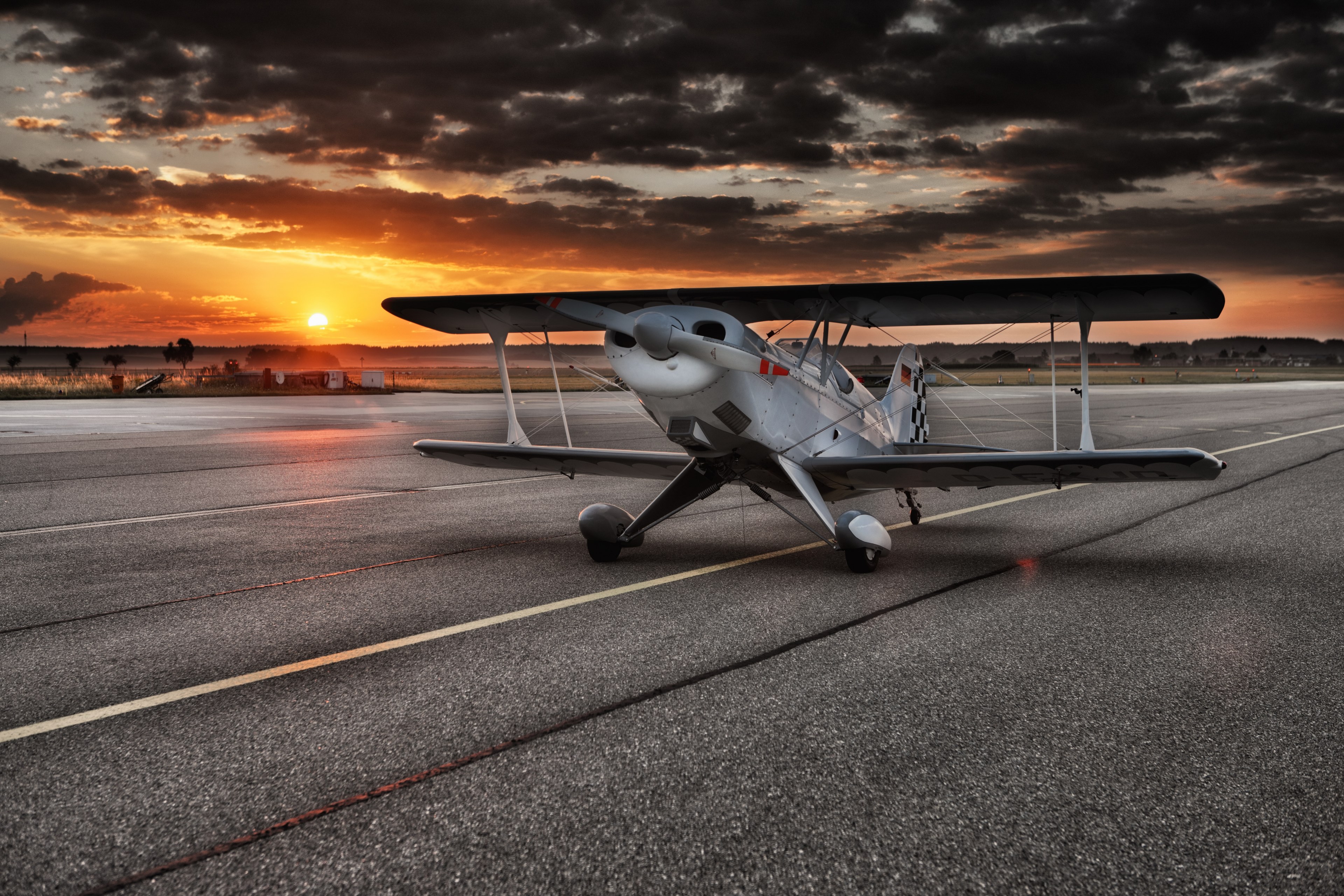 aircraft double decker airport army aviation space 4k, HD Wallpaper