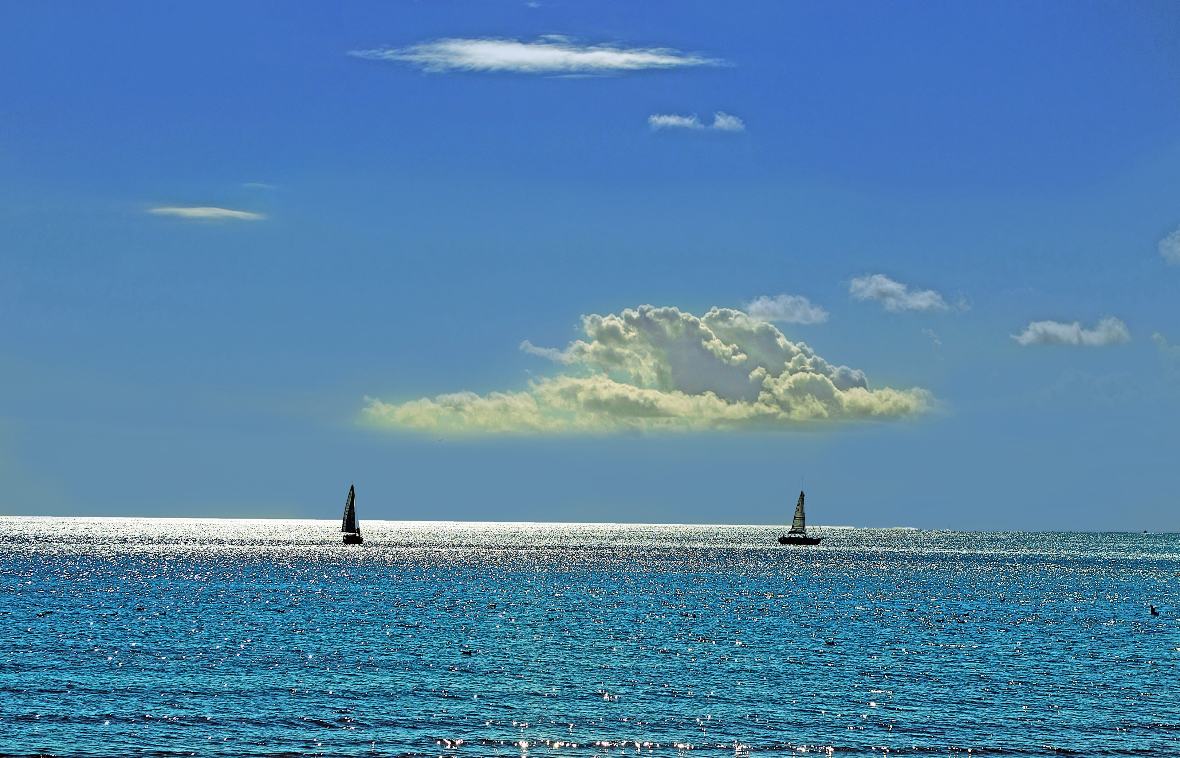 air beautiful beauty blue calm cloud cloudy day 4k, HD Wallpaper