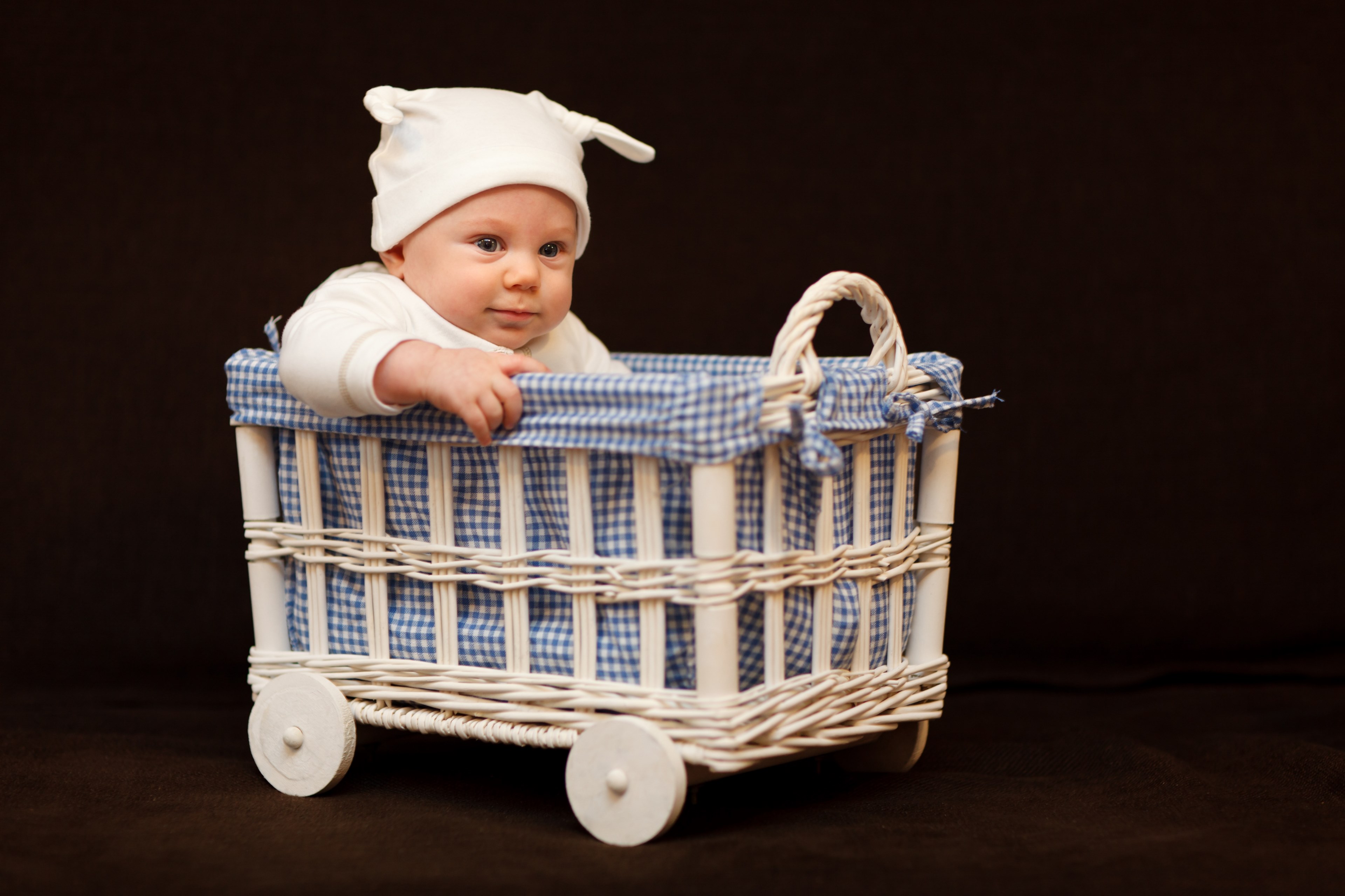 adorable baby basket beautiful boy child toddler 4k, HD Wallpaper