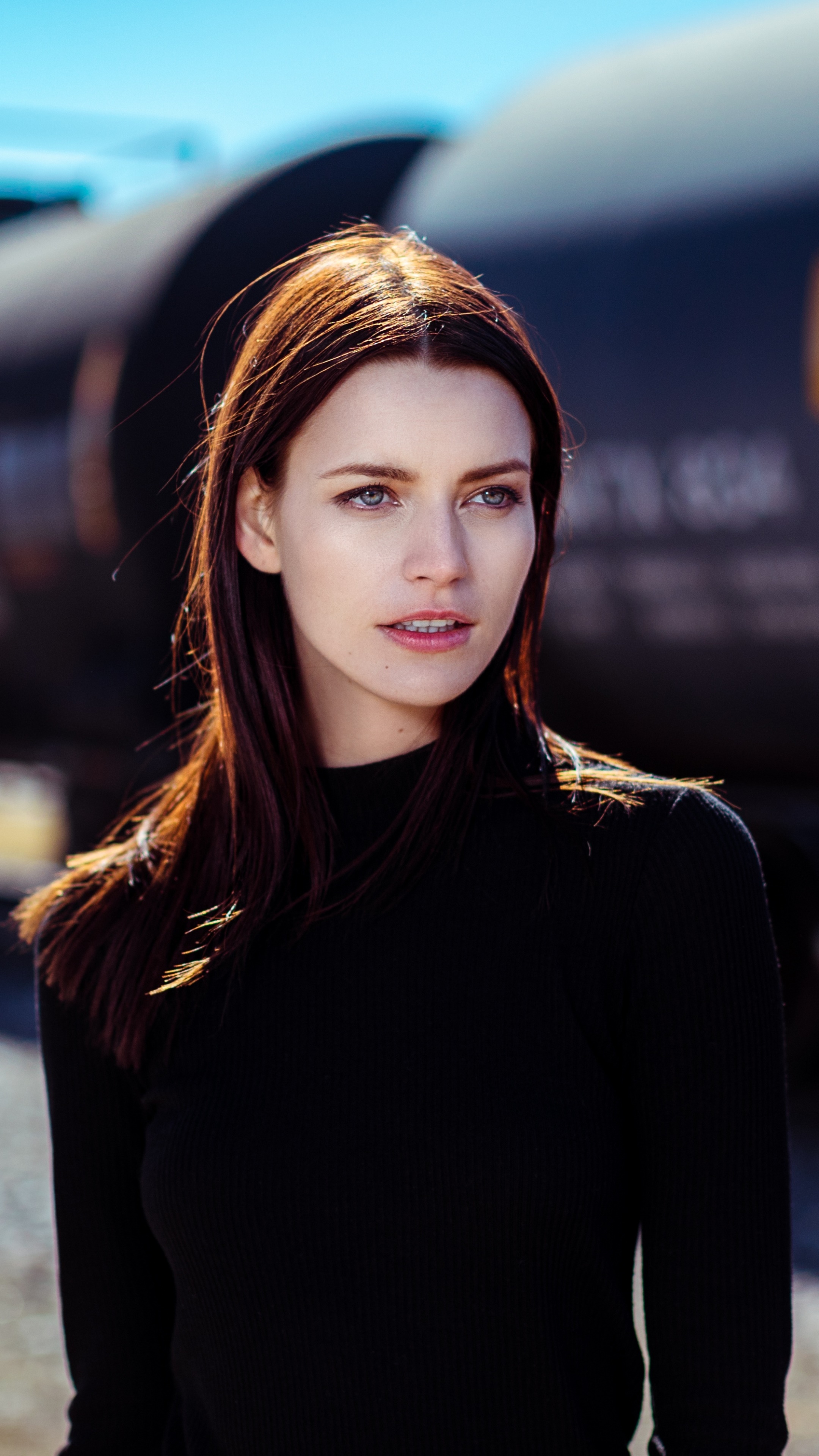Women Model, Brunette, Blue Eyes, 2160x3840, Phone HD Wallpaper
