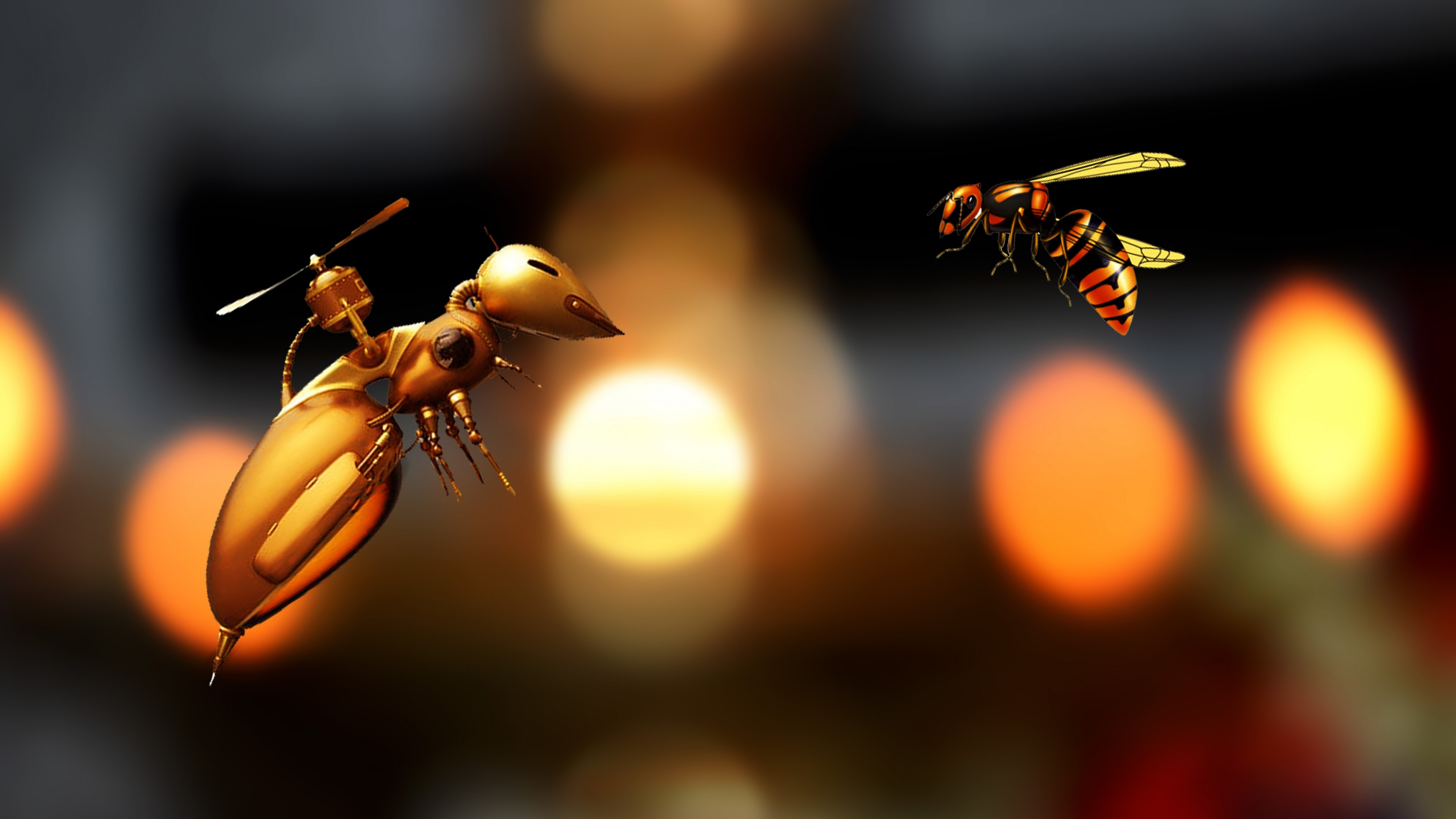 bee, robot, 4K, HD Wallpaper